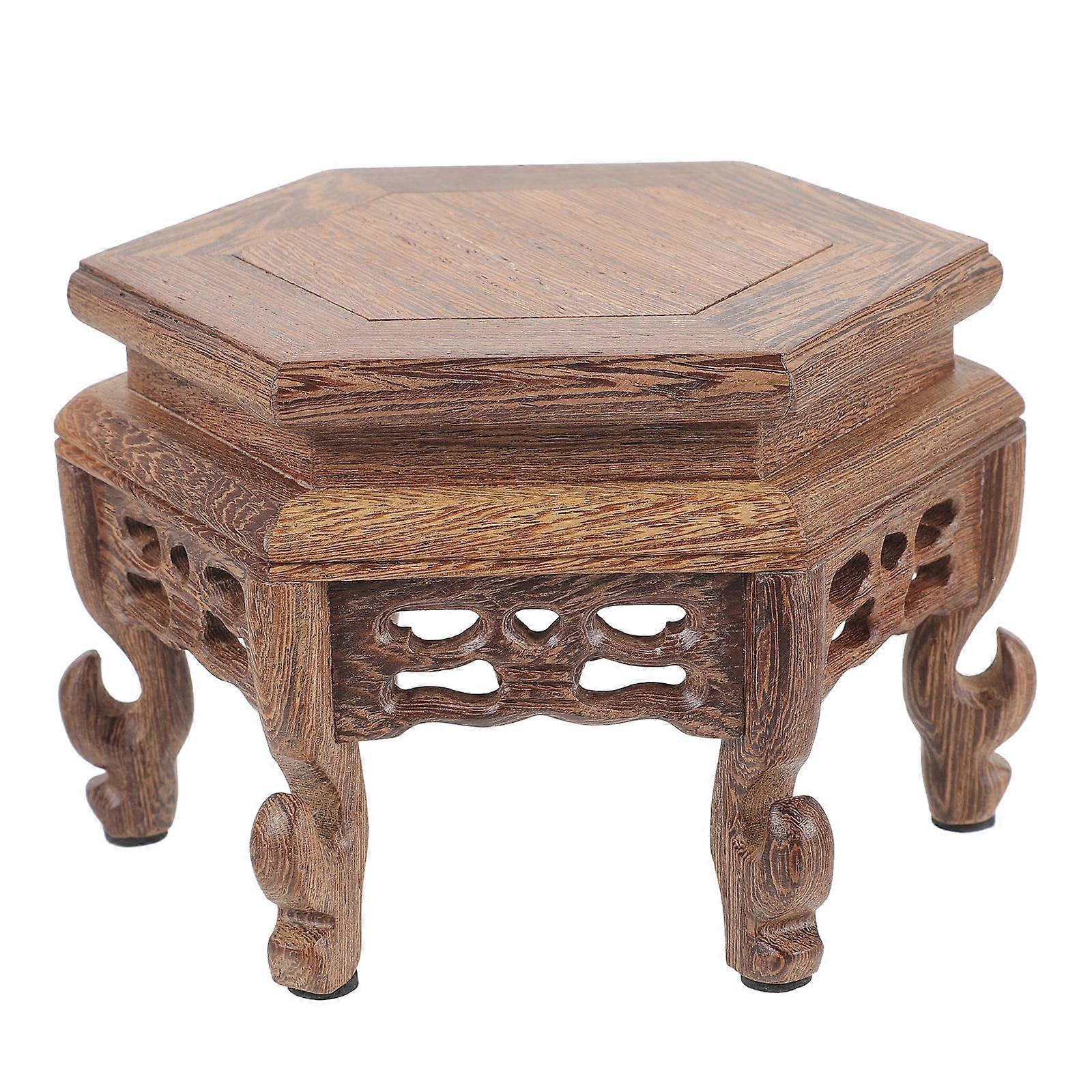 Wooden Flowerpot Base Display Holder for Plant Stand, Craft & Tea Set Display Rack for Home Decoration, Bonsai Holder & Jewelry Showcase