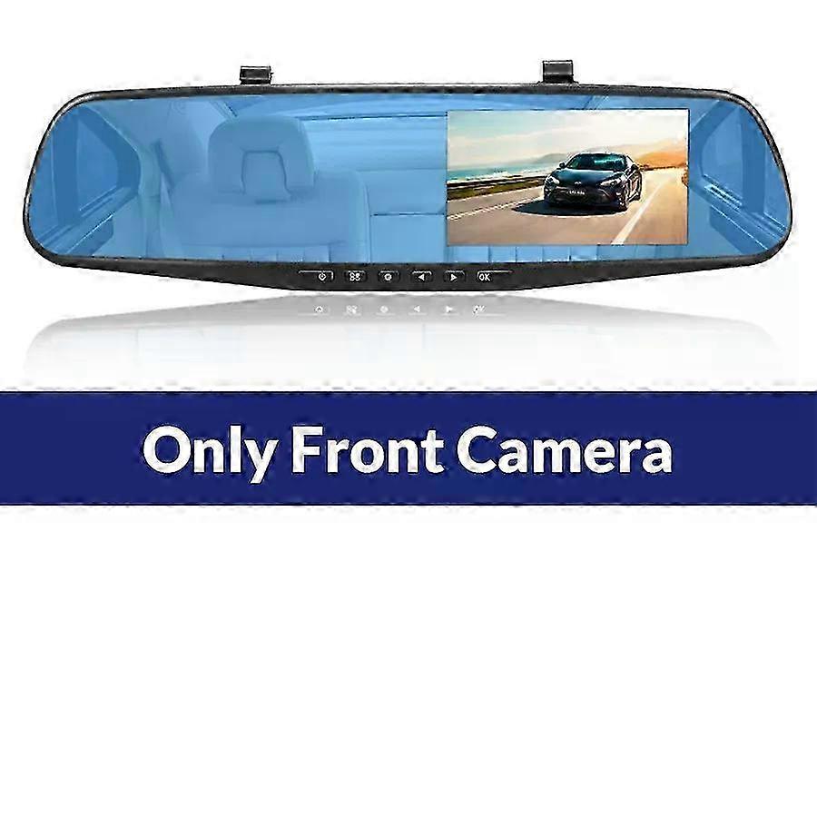 Dash Cam 4.3 inch "mini rear-view mirror digital dashcam, front and rear dual cameras IPS Front and Rear Camera Registrar Black 2025
