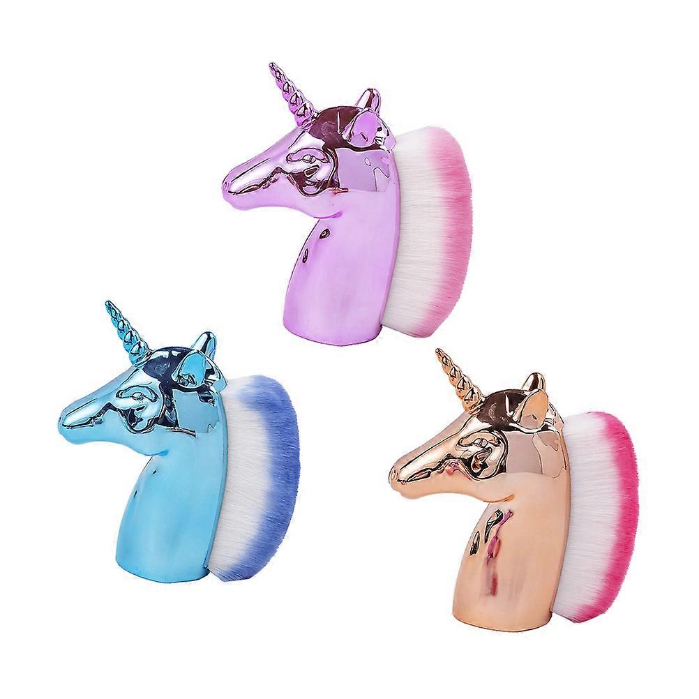 فرشاة تنظيف الغبار الأظافر فرشاة الأظافر الناعمة للنساء إزالة الغبار مانيكير الوردي 3 قطع