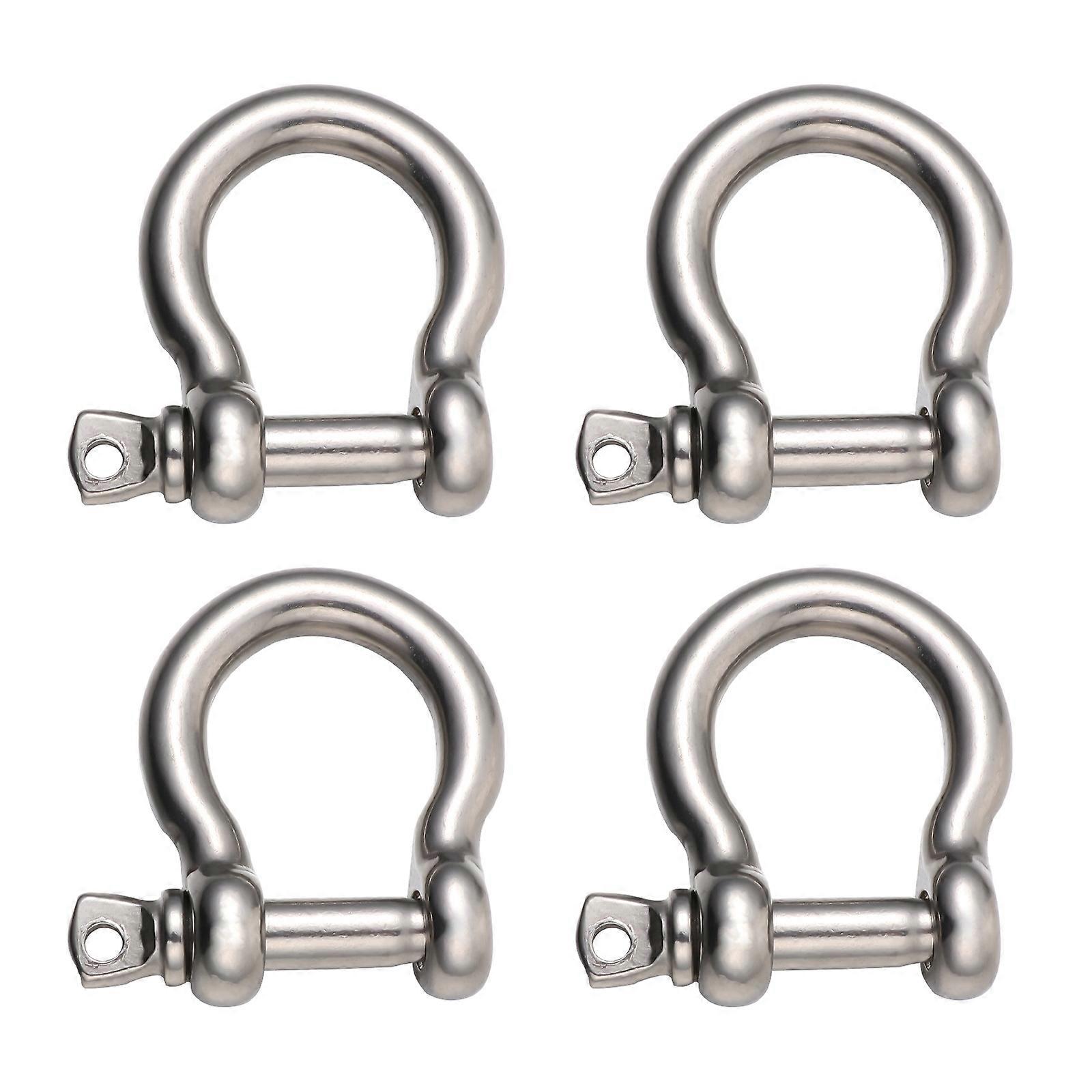 4pcs Durable Stainless Steel Horseshoe Shackles for Heavy Duty Lifting, Boat, Household & Rigging Use – Versatile Practical Hardware Accessory