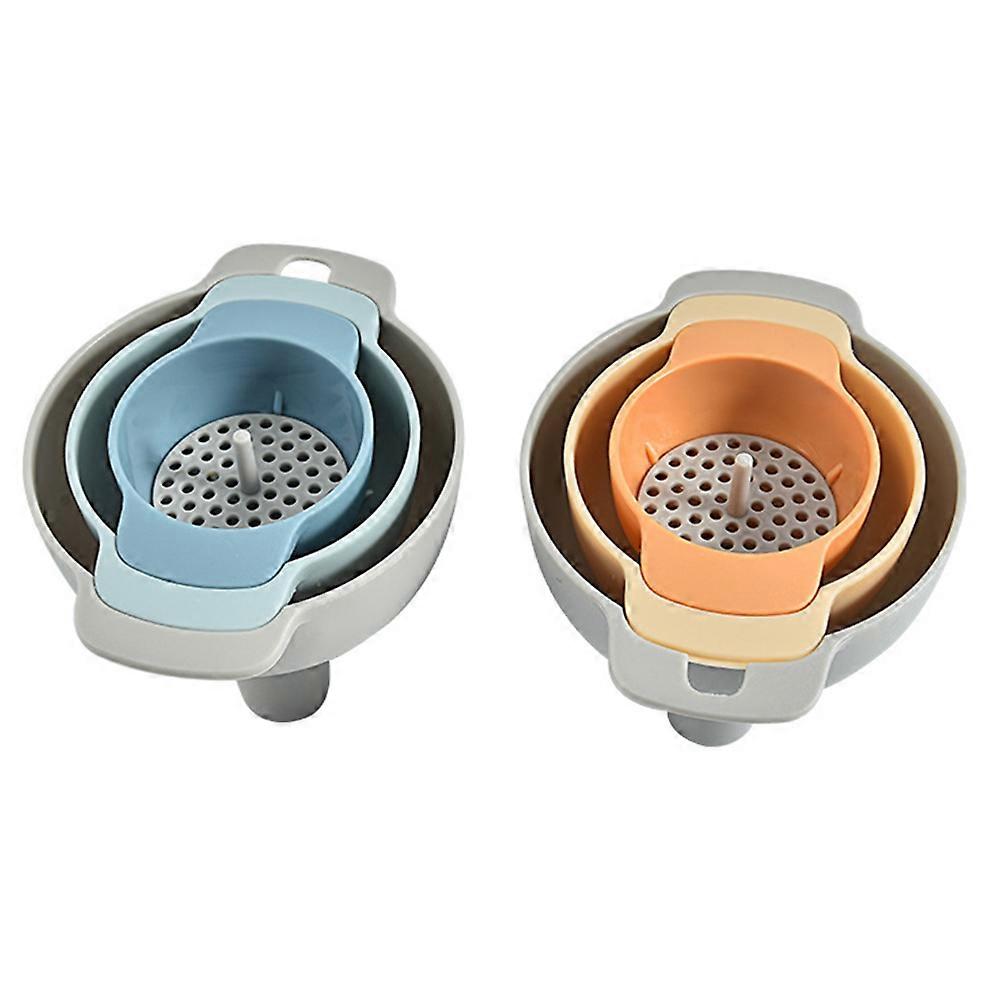 4 In Funnel Plastic Oil Strainer With Hanging Storage Feature Orange 2Pcs