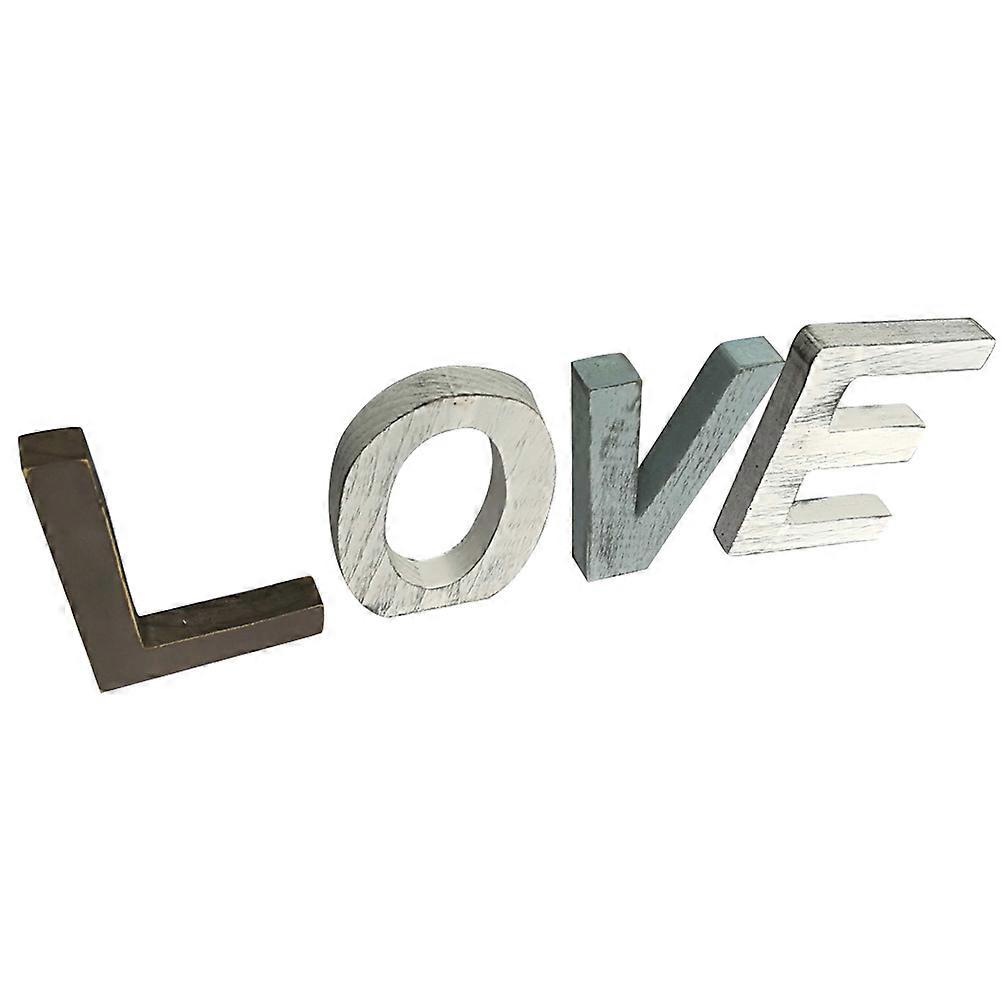 Rustic Love Sign Decorative Wooden Block Letters Freestanding Home Decor for Mantel Countertop Tabletop Spaces Decoration