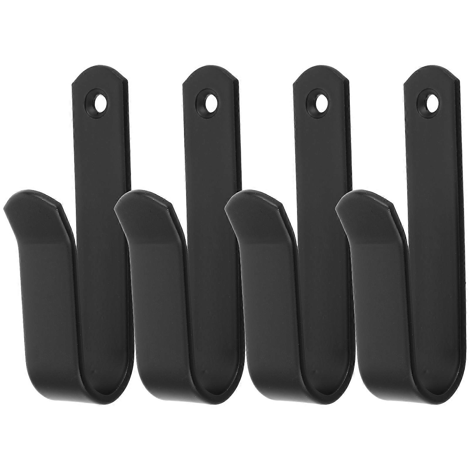 4pcs Heavy Duty Solid Iron Wall Hooks Rustic Black Utility Hooks for Clothes, Towels, Kitchen, Bathroom, Bedroom & Garage Organization
