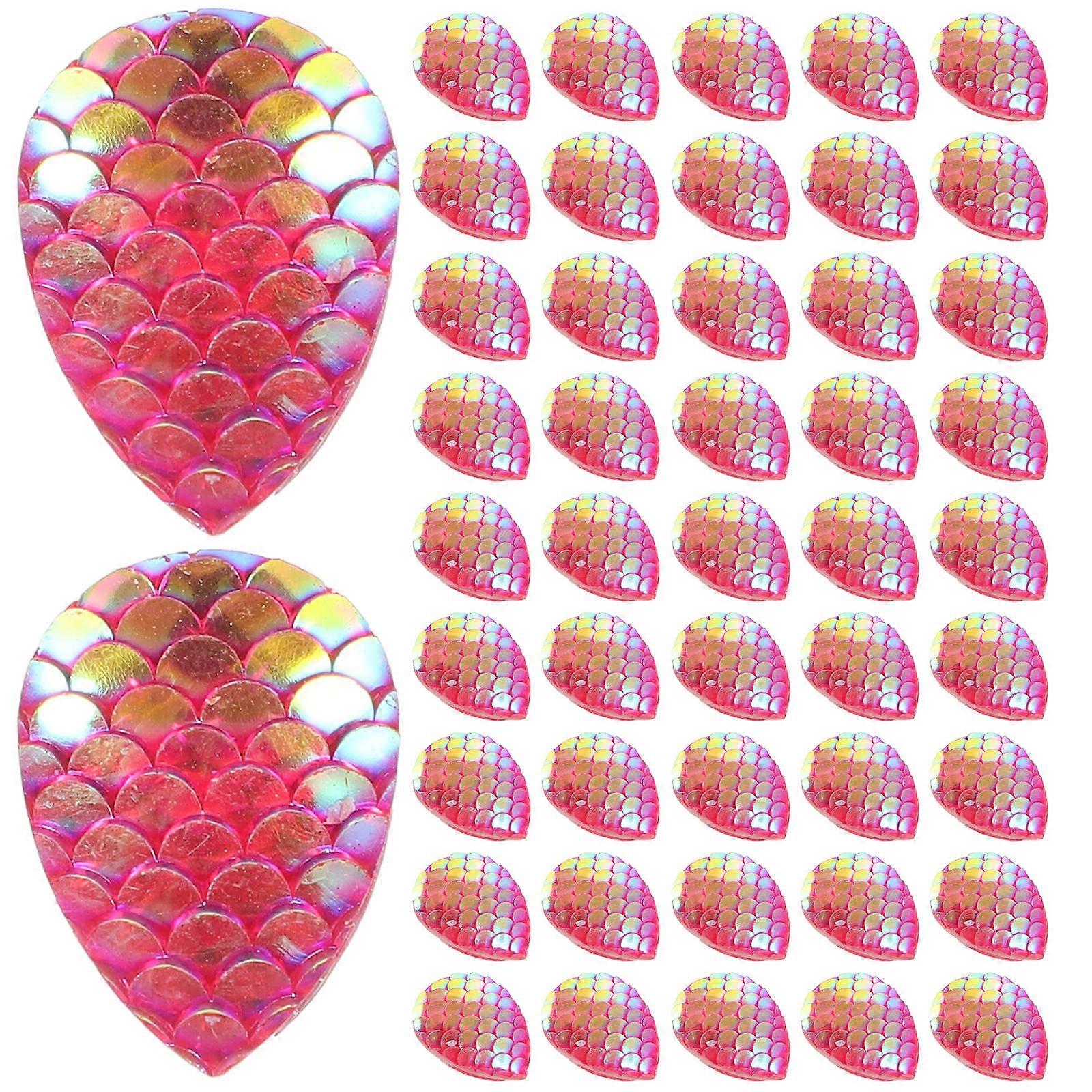 Rhinestone Rhinestones Flatback Bulk Flatback Rhinestone Craft Accessories Decoration Diy Craft Projects Purple Scale Shape 50Pcs
