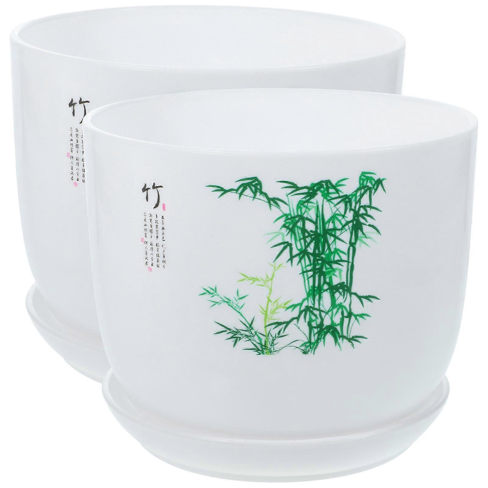 Pot For Orchid Resin Plant Pots With Water Storage For Bedroom Minimalist Design 2Pack