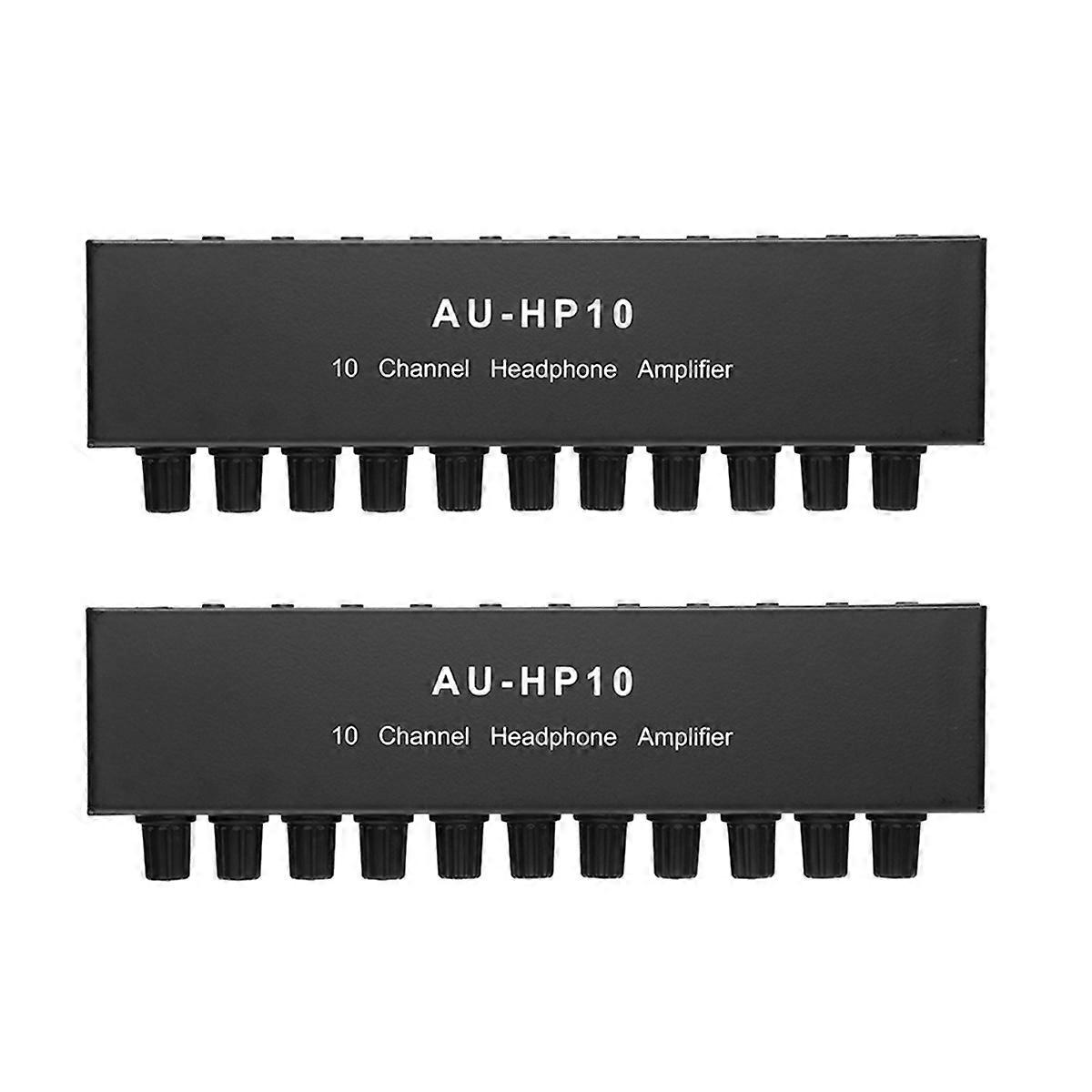 2X AU-HP10 10 Channel Stereo Headphone Amplifier Audio 1Input 10 Output Preamplifier -Control NJM455
