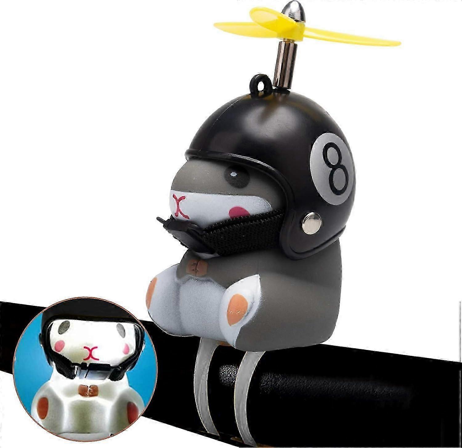 Işık ve Kask ile Bisiklet Zili Sevimli hayvan Bisiklet Kornası, Gösterge Paneli Dekorasyon Oyuncak Motosiklet Bisiklet Zilleri Kauçuk Süslemeler-ss