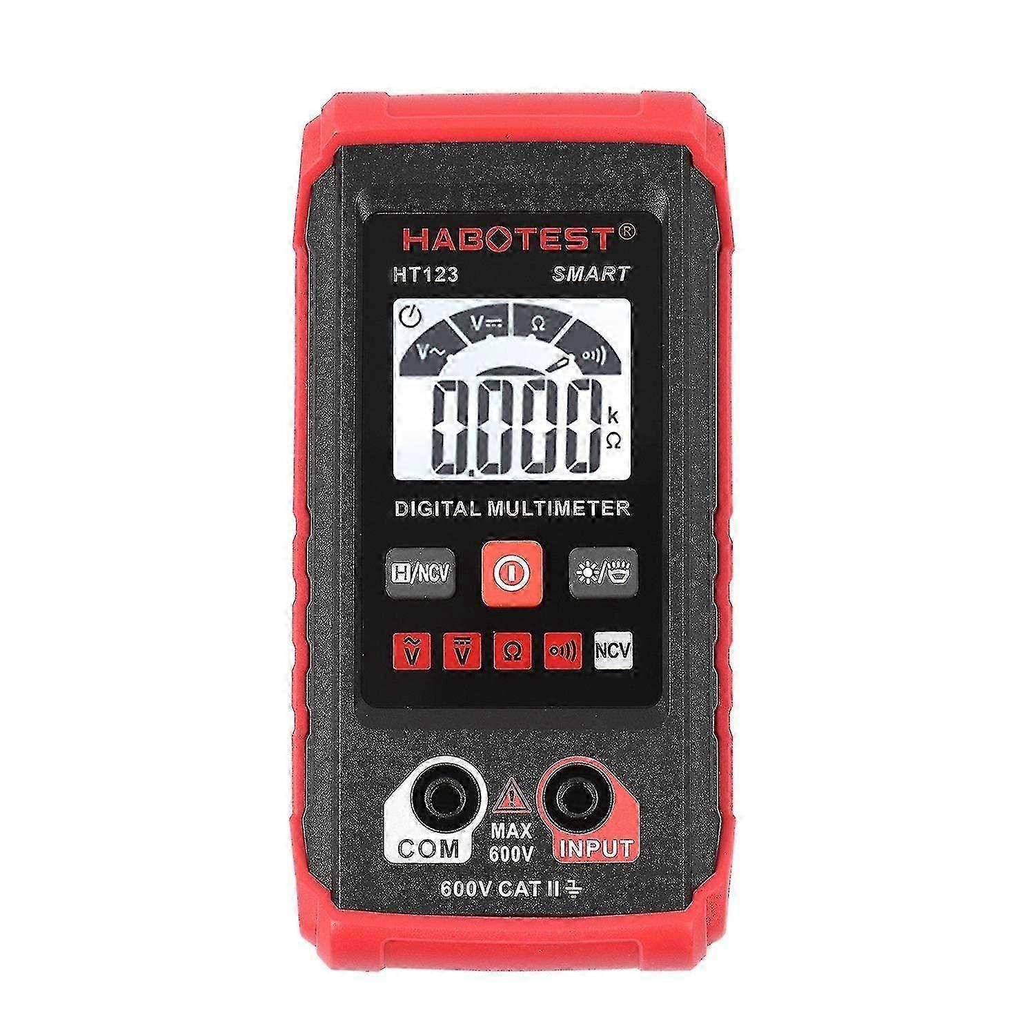 HABOTEST HT123 Digital Multimeter Auto Range 2,000 Counts True RMS Measuring with LCD Backlight Flas