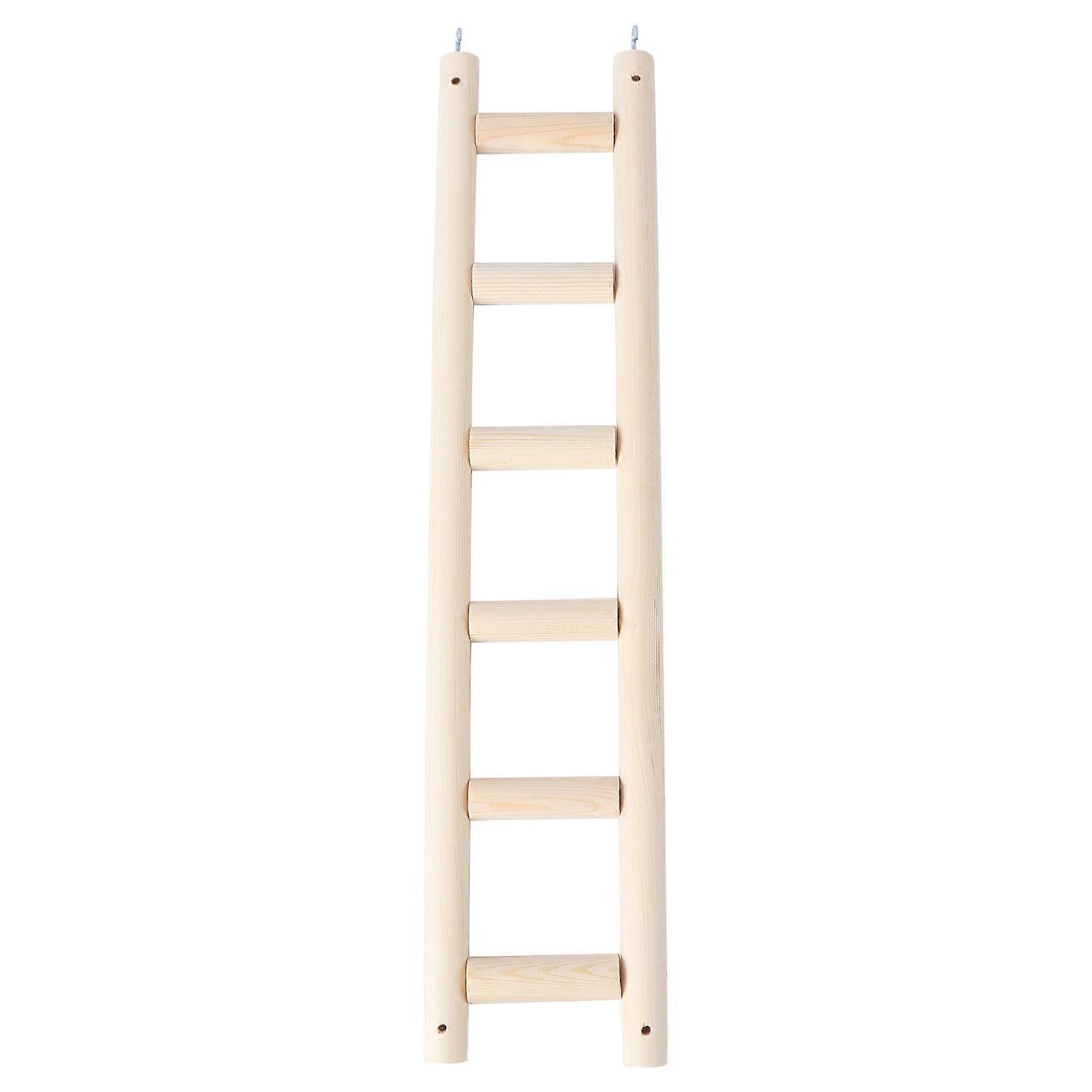 Bird Ladder Parrot Climbing Ladder Swing Training Rack Wooden Khaki 42x9.5cm Exercise Foot Force 1Pc
