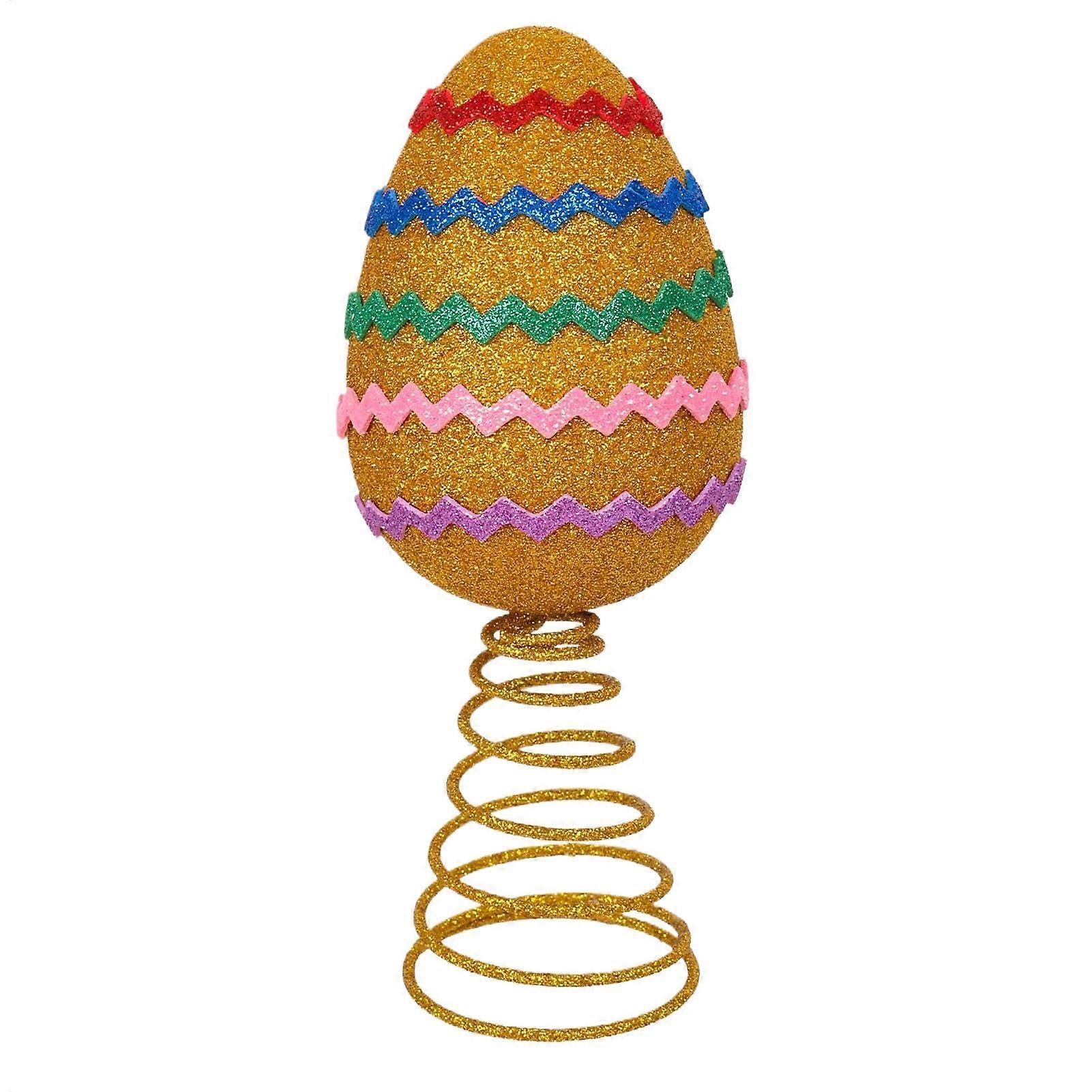 Spring Easter Tree Ornament, Glittery Egg Tree Topper, Colorful Multi-Purpose Hanging Decor for Birthdays and Celebrations