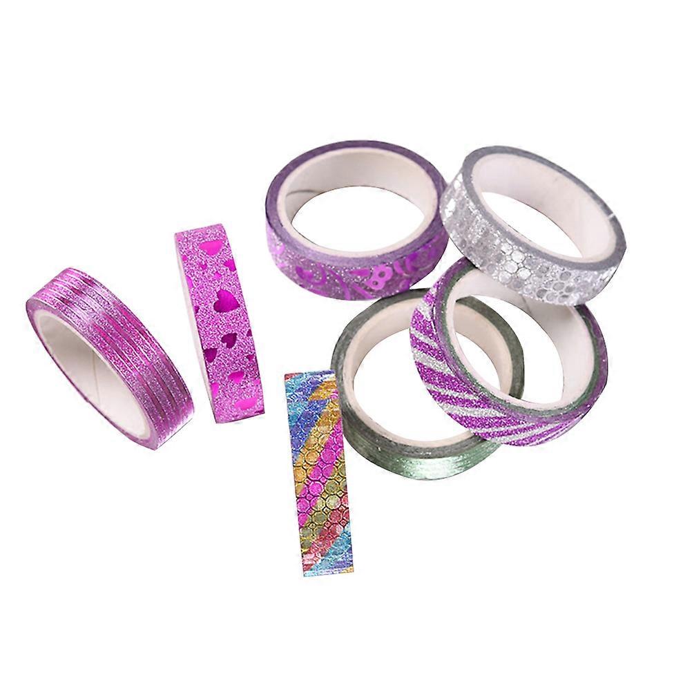 Conjunto de fitas Washi com glitter Suprimentos decorativos Cores sortidas 6 metros de comprimento sem resíduos