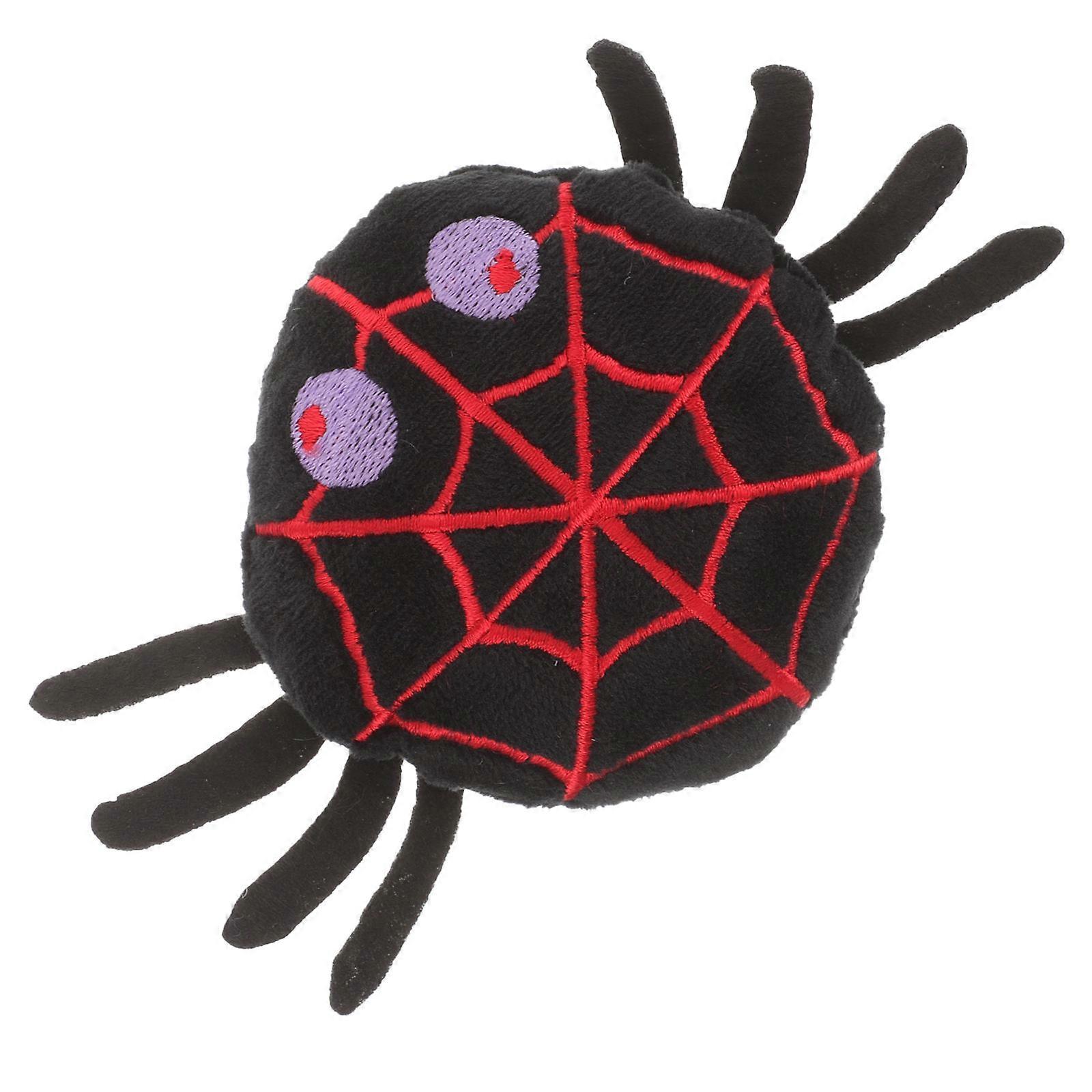 Stuffed Spider Toy Interactive Play For Indoor Cat Black Color 14x8.5cm Reduces Boredom 1Set