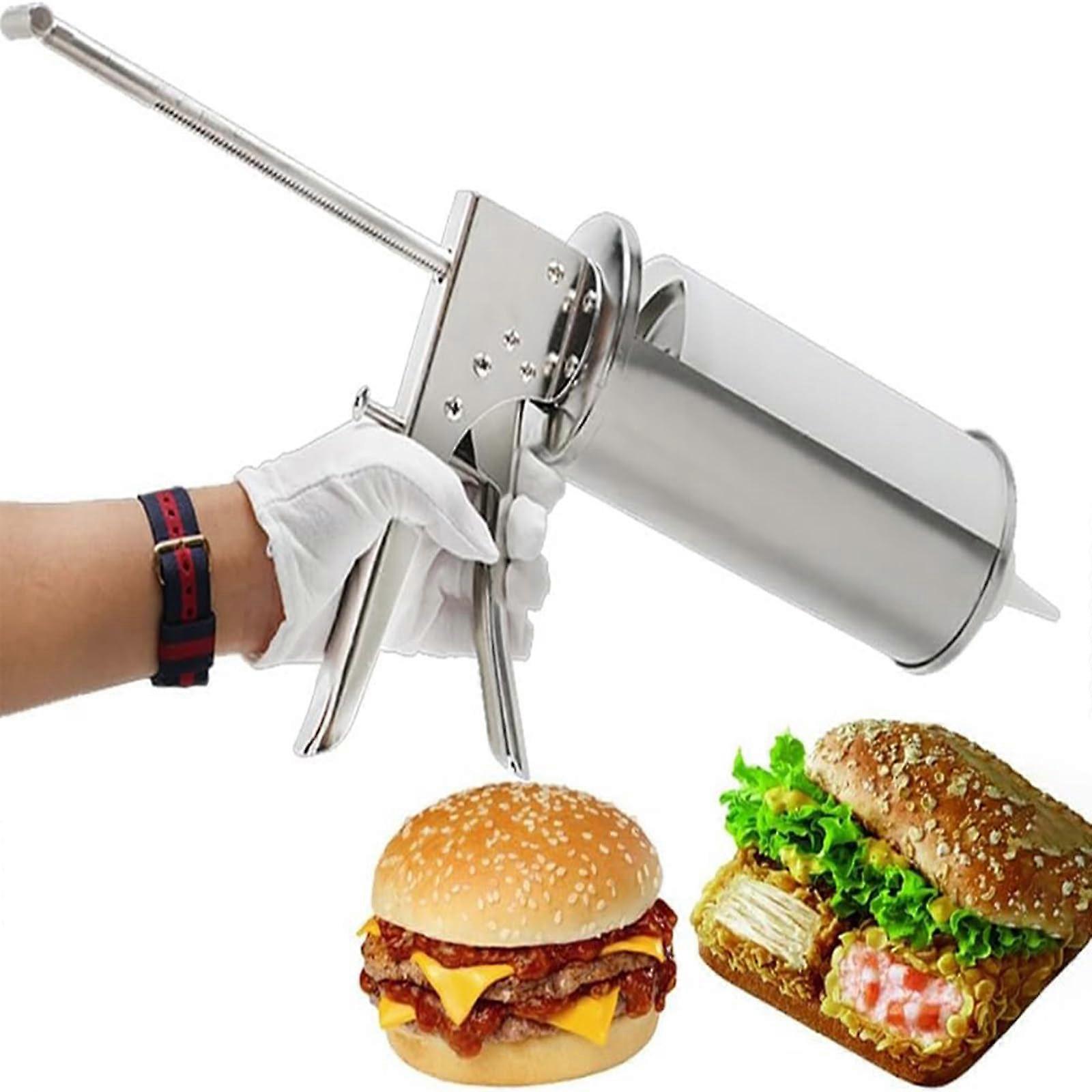 Stainless Steel Sauce Gun Salad Dressing Dispenser for Quantitative Ketchup Dosage in Home Kitchen Bottle with Precision Nozzle 15g