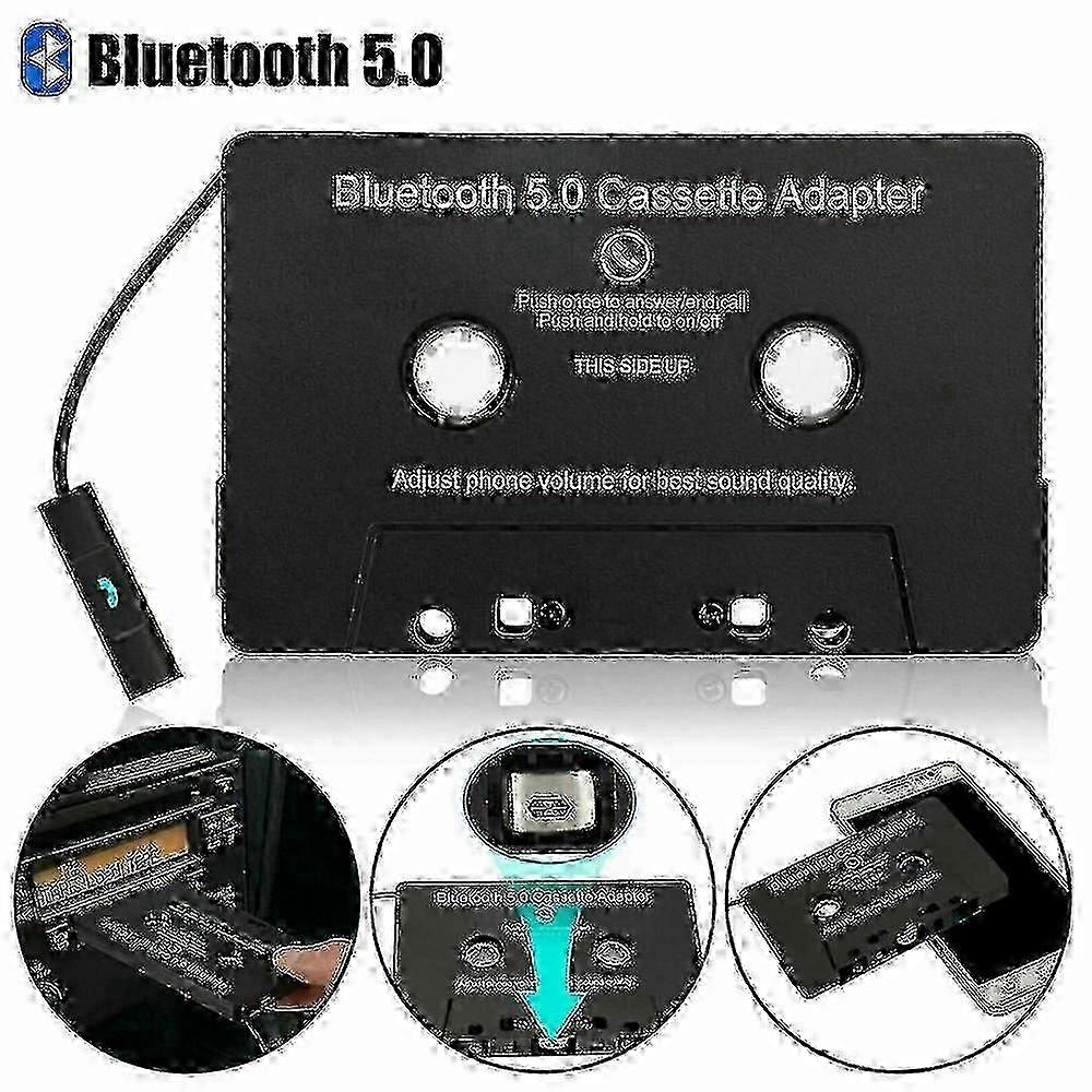 Car Audio Bluetooth Cassette Receiver Tape Player Bluetooth 5.0 Cassette Aux Adapter - Compatible with Various Brands