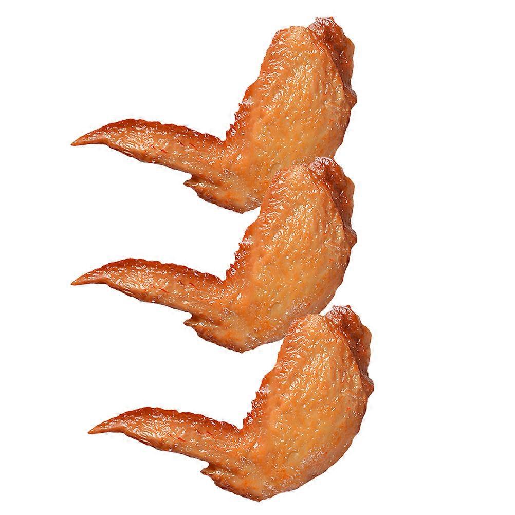 3pcs Simulated Roasted Chicken Wings PVC Food Models for Home, Shop Display & Photography Props – Realistic Artificial Food Ornaments