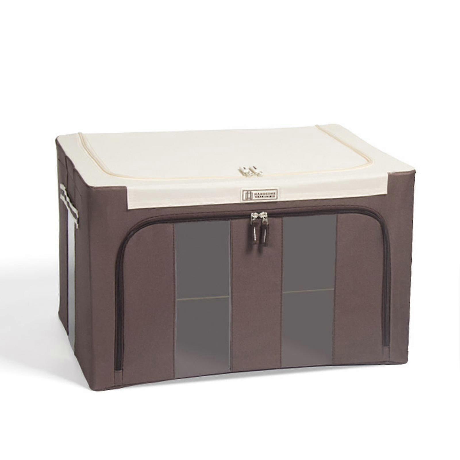 Oxford Cloth Storage Box with Steel Frame for Organizing Clothes, Bed Sheets, Blankets, Pillows, and Shoes - Home Organizer Container