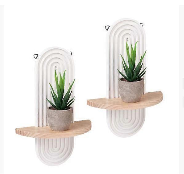 Modern Wall Hanging Shelf: Solid Wood Floating Shelf for Flower Display - Minimalist Style Wall Rack for Bedroom Office