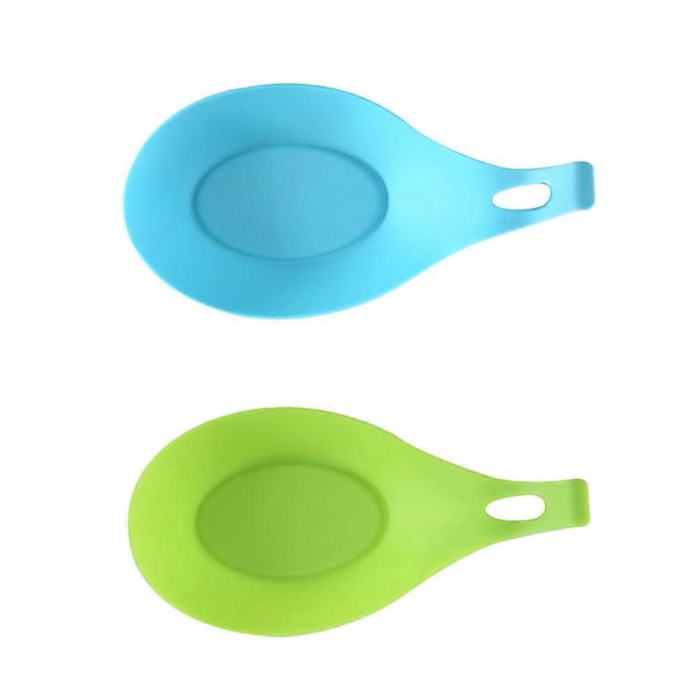 Serving Spoon Holder Rectangular Kitchenware Organizer Kitchen Utensil Holder Simple Style Green 2Set