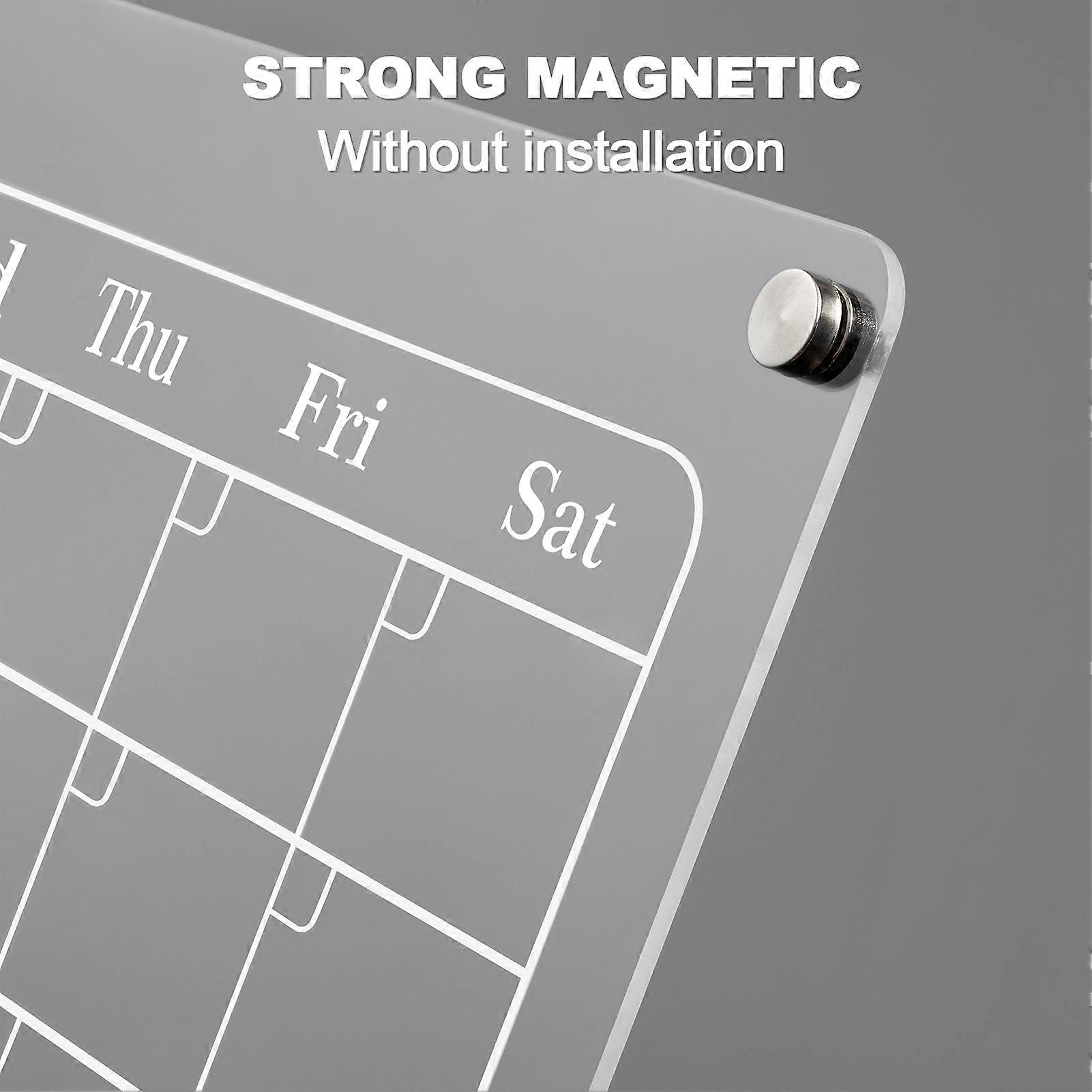 واضح الاكريليك المغناطيسي الشهري / الأسبوعي / فارغ لوحة التخطيط لتقويم الثلاجة 40 * 30 سم