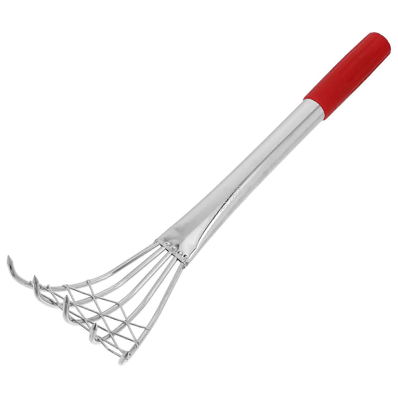 Sand Rake For Beach Hand Tools Heavy Duty Gardening Tool Silver Color Rake Shape Leaves Raking 1Set
