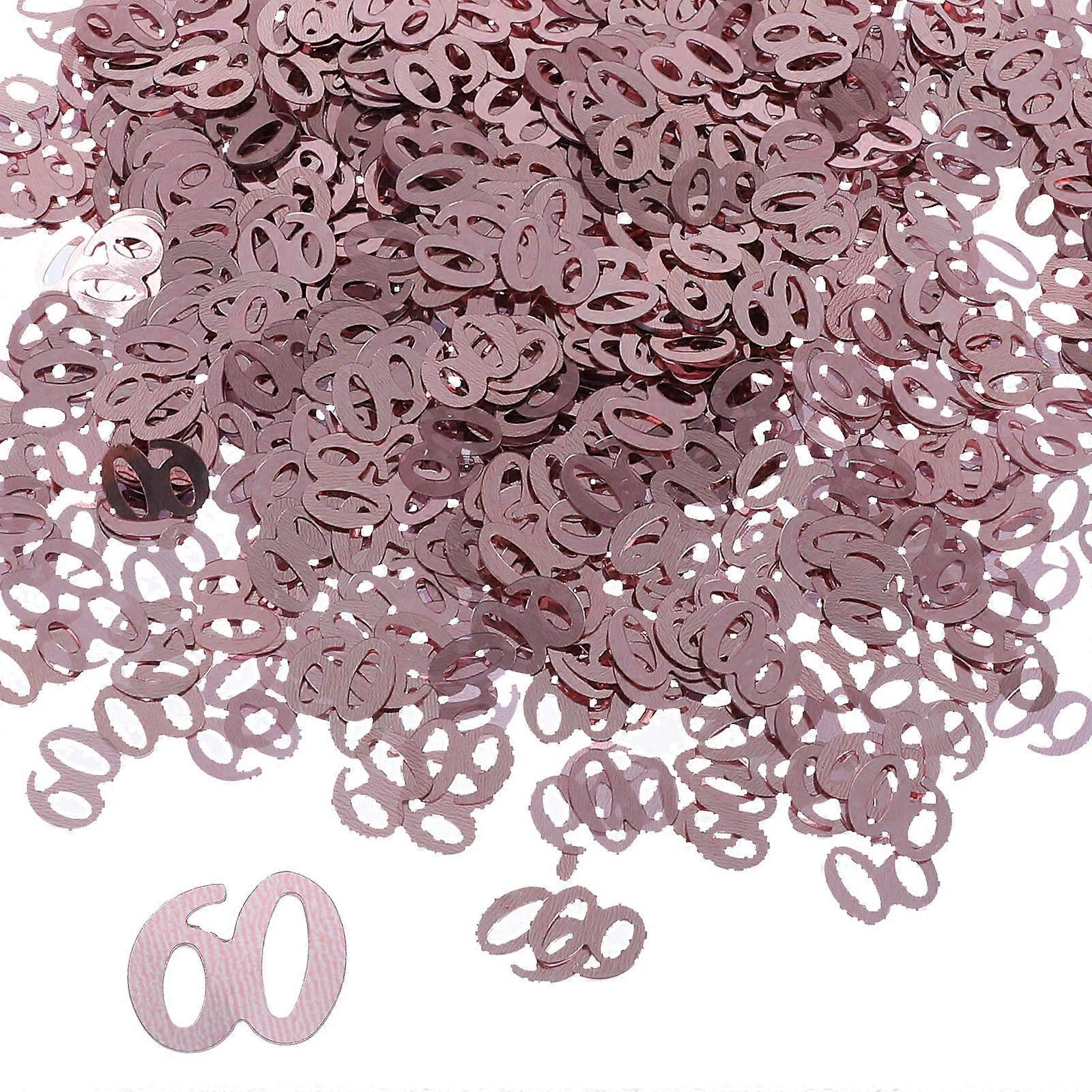 Birthday Confetti Paper Scrap For Anniversary Celebration Party Supplies Number Shape Rose Gold 30G Per Pack 1 Set