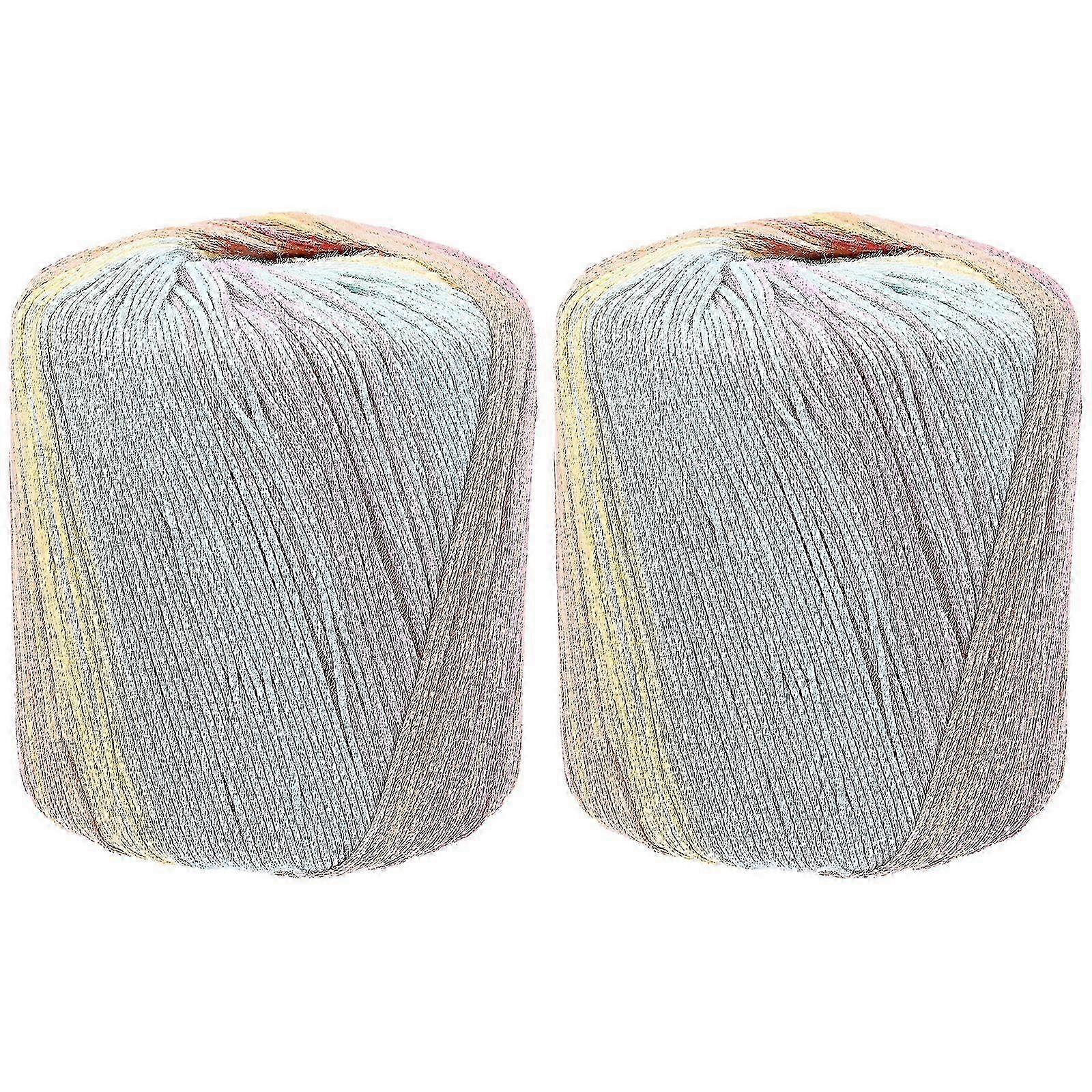 2 Rolls Soft Cotton Cord Weaving Rope for Handicrafts and Knitting