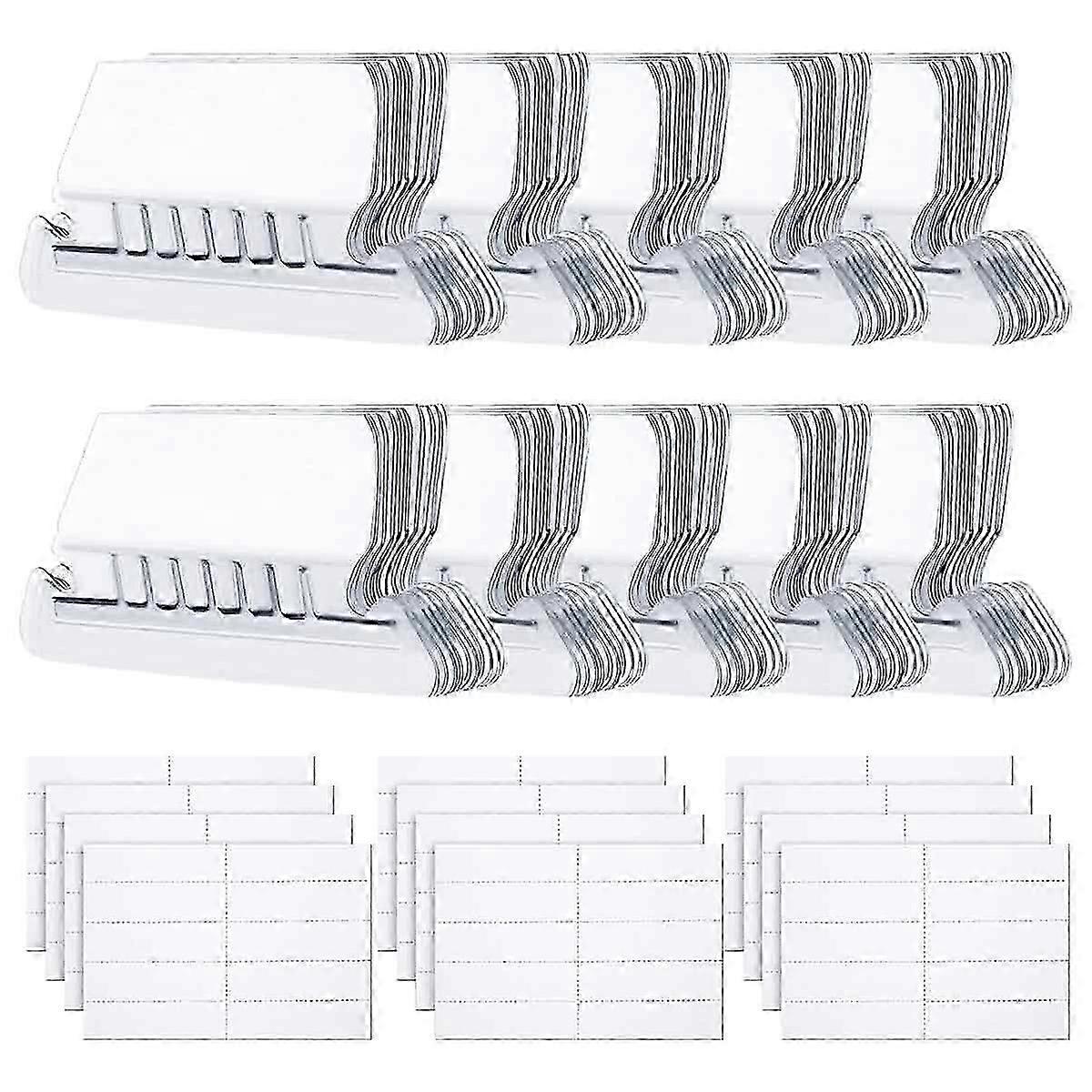 120 Sets Clear Plastic Hanging Folder Tabs and Inserts for Quick Identification of Hanging Files, Easy to Read, Hanging File Inserts (2 Inch