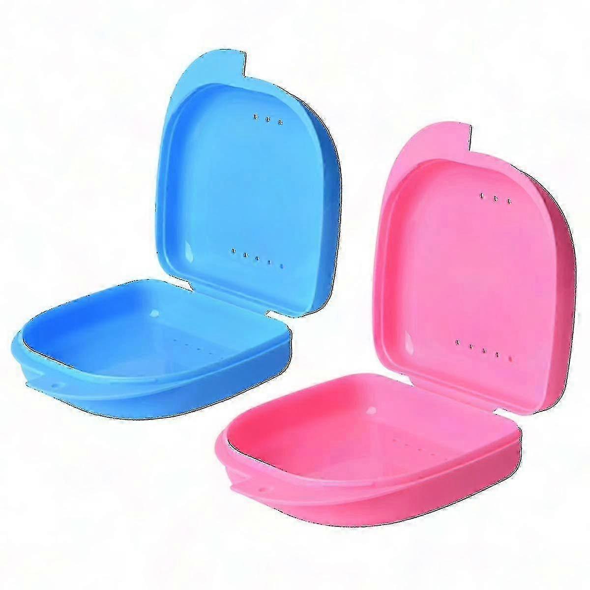 Portable Retainer Case 5pcs Mouth Guard Case Dental Orthodontic Retainer Box Denture Storage Container Random Color