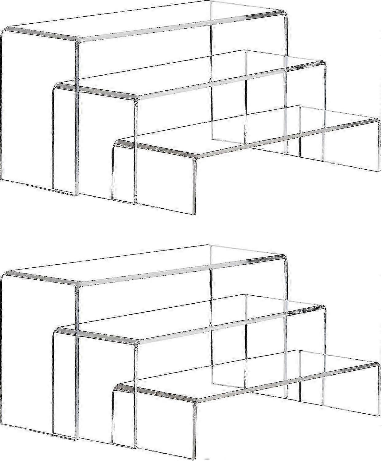 6pcs Clear Acrylic Display Riser Shoe Display Cupcake, Dessert Holder