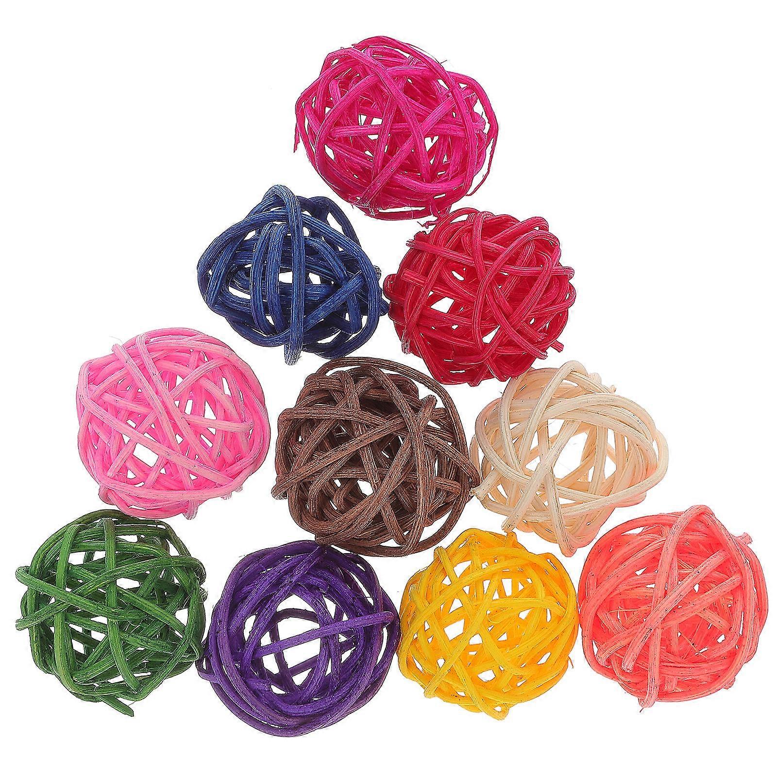 Parrot Toys Willow for Chewing 10Pcs Assorted Color Rattan