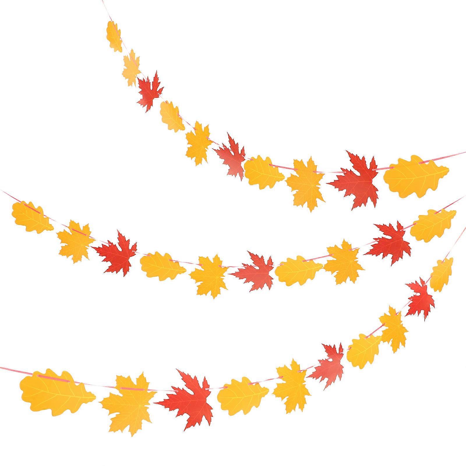 Autumn Decoration Maple Leaves Hanging Banner Background Ornament Fall Leaf Shape 14.00X13.80X0.10cm 3 Sets