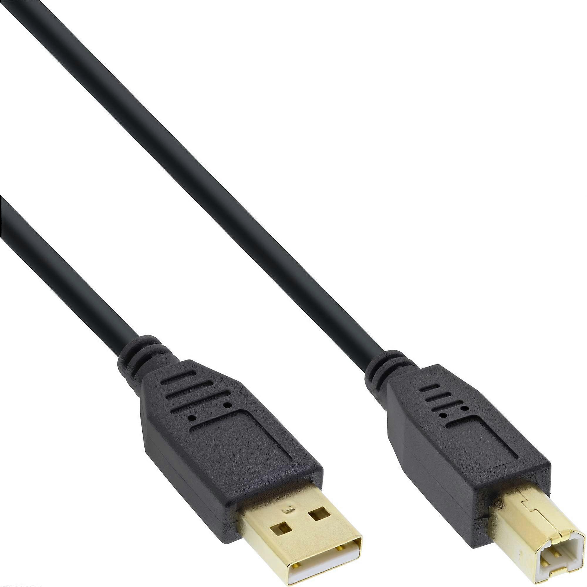 USB 2.0 Cable A to B 0.3 M Gold-Plated Contacts Black for Printer and Scanner Connectivity