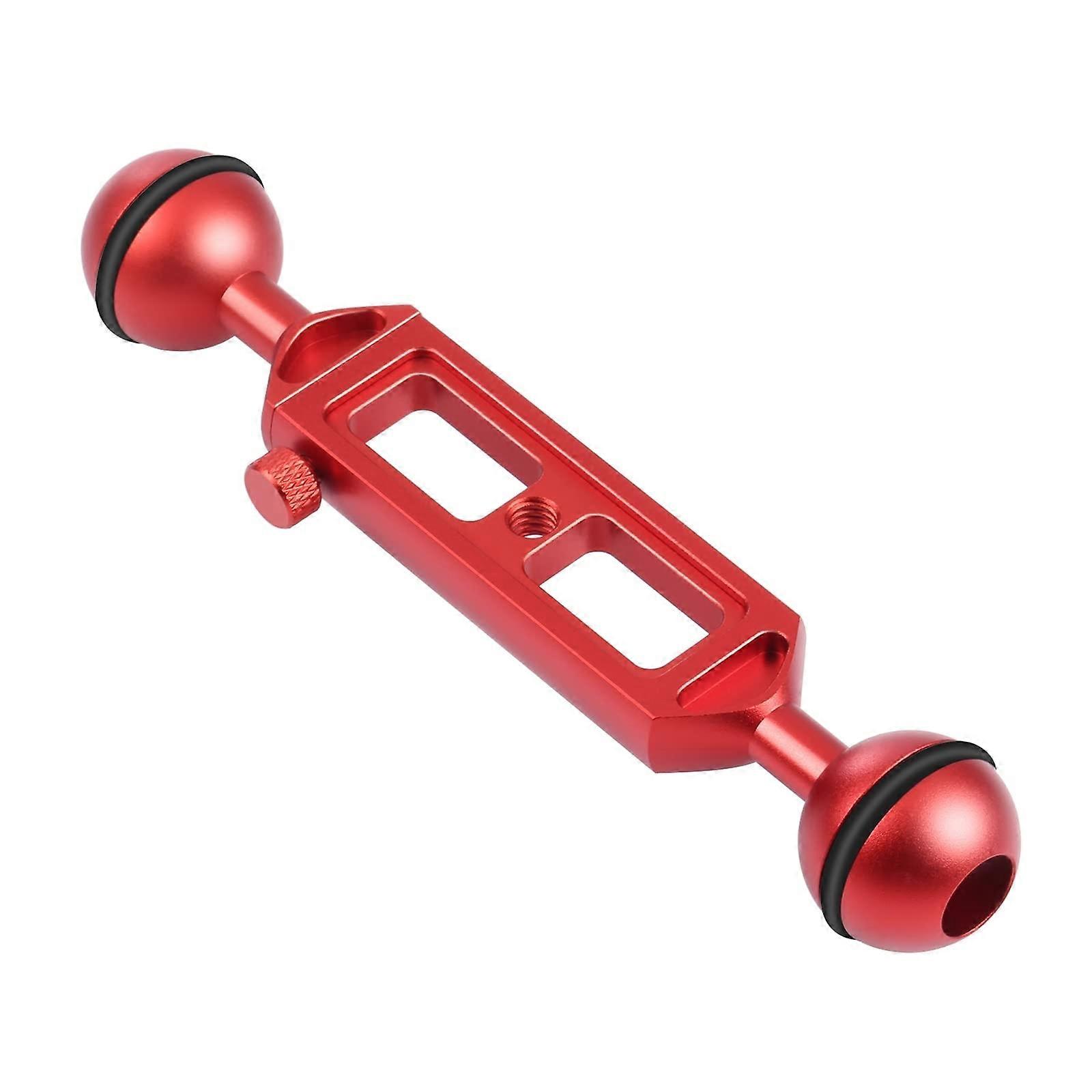 20cm Adjustable Double Ball Arm 1/4' Thread Articulated Underwater Strobe Video Arm (Red)