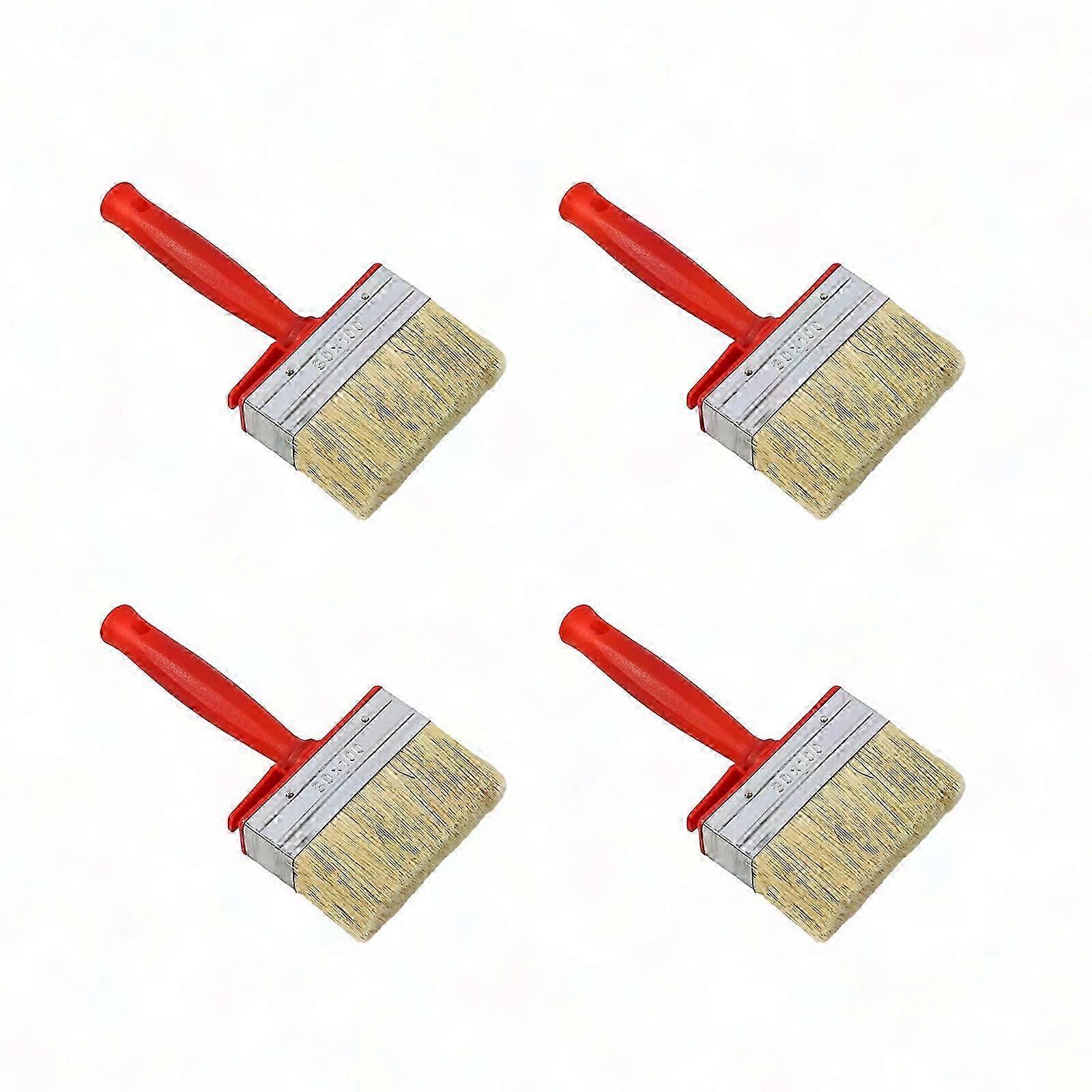 4 Pieces Stain Applicator Set with Natural Bristles for Deck