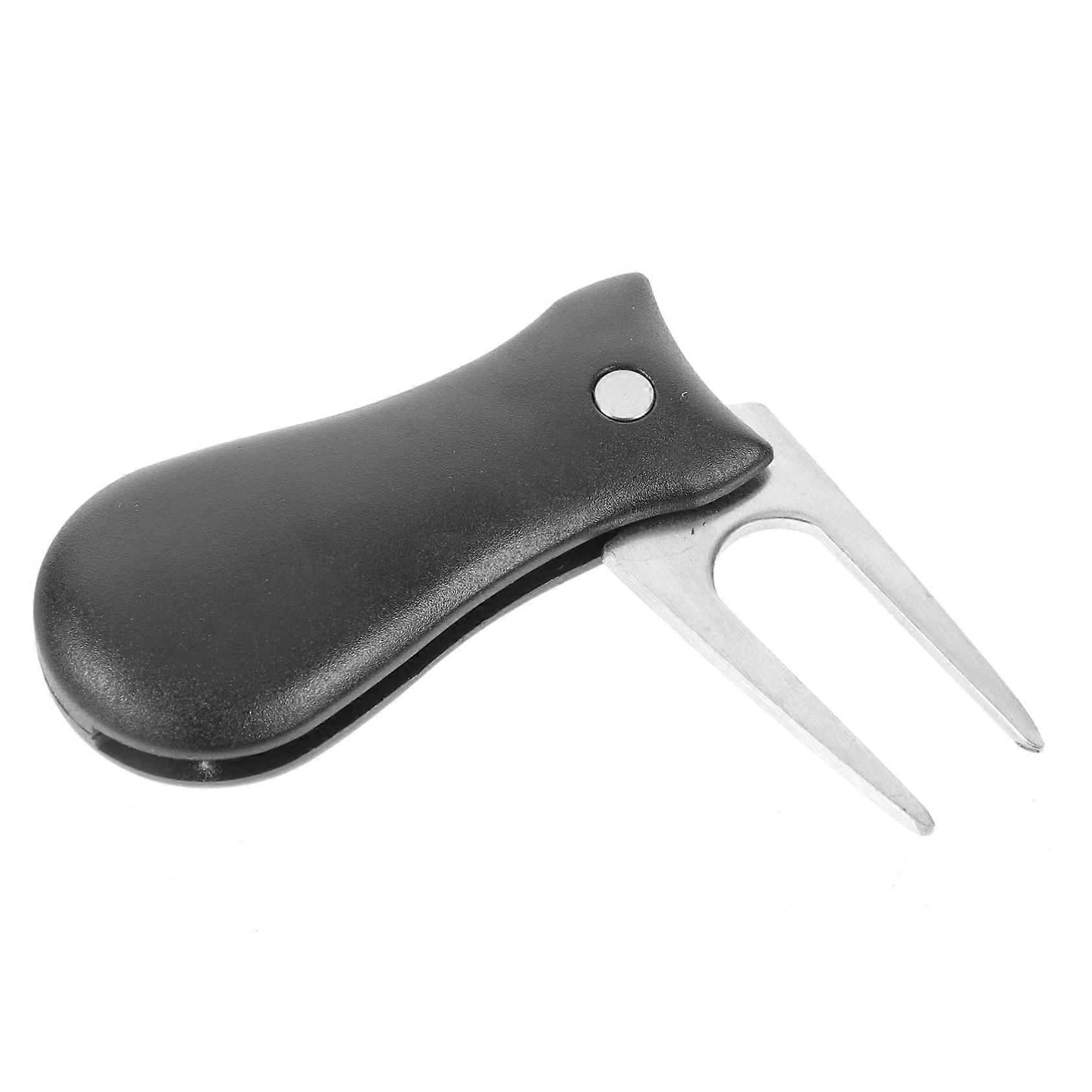 Divot Tool Portable Golf Fork With Ball Marker Plastic Handle Foldable For Golf