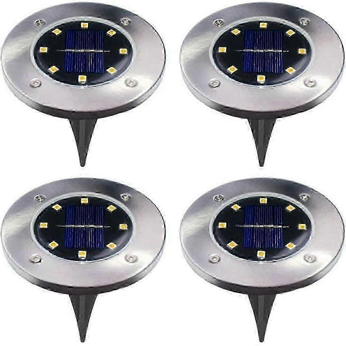 4 יחידות (4led אור לבן)-אור קרקע סולארי 8 חיצוני עמיד למים ip65 אור נתיב סולארי led עמיד למים תאורת חוץ