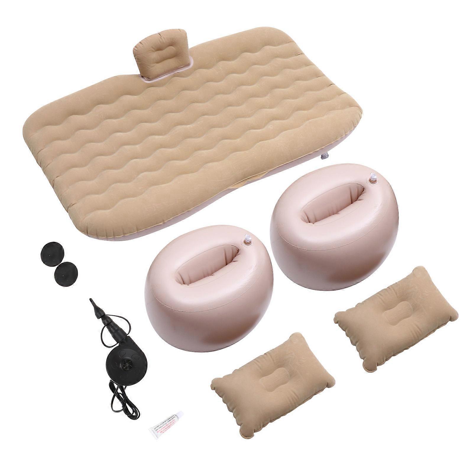 Bed for Suv Inflatable Air Mattress Car Travel Durable Beige 132X80cm 1 Set