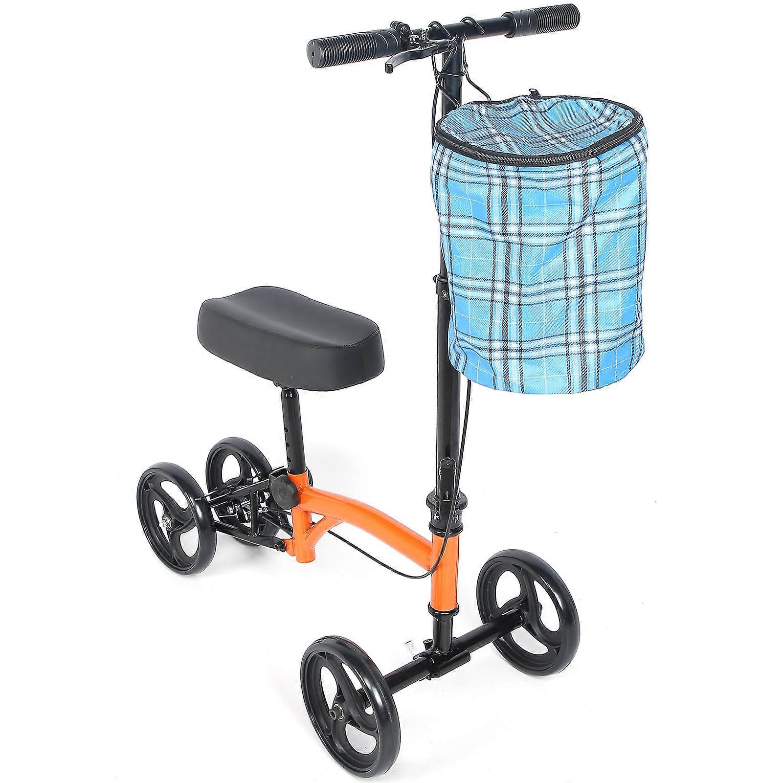 Knee Scooter Rotational 180 Degrees Folding Rear Wheel Braking Steerable Knee Walker