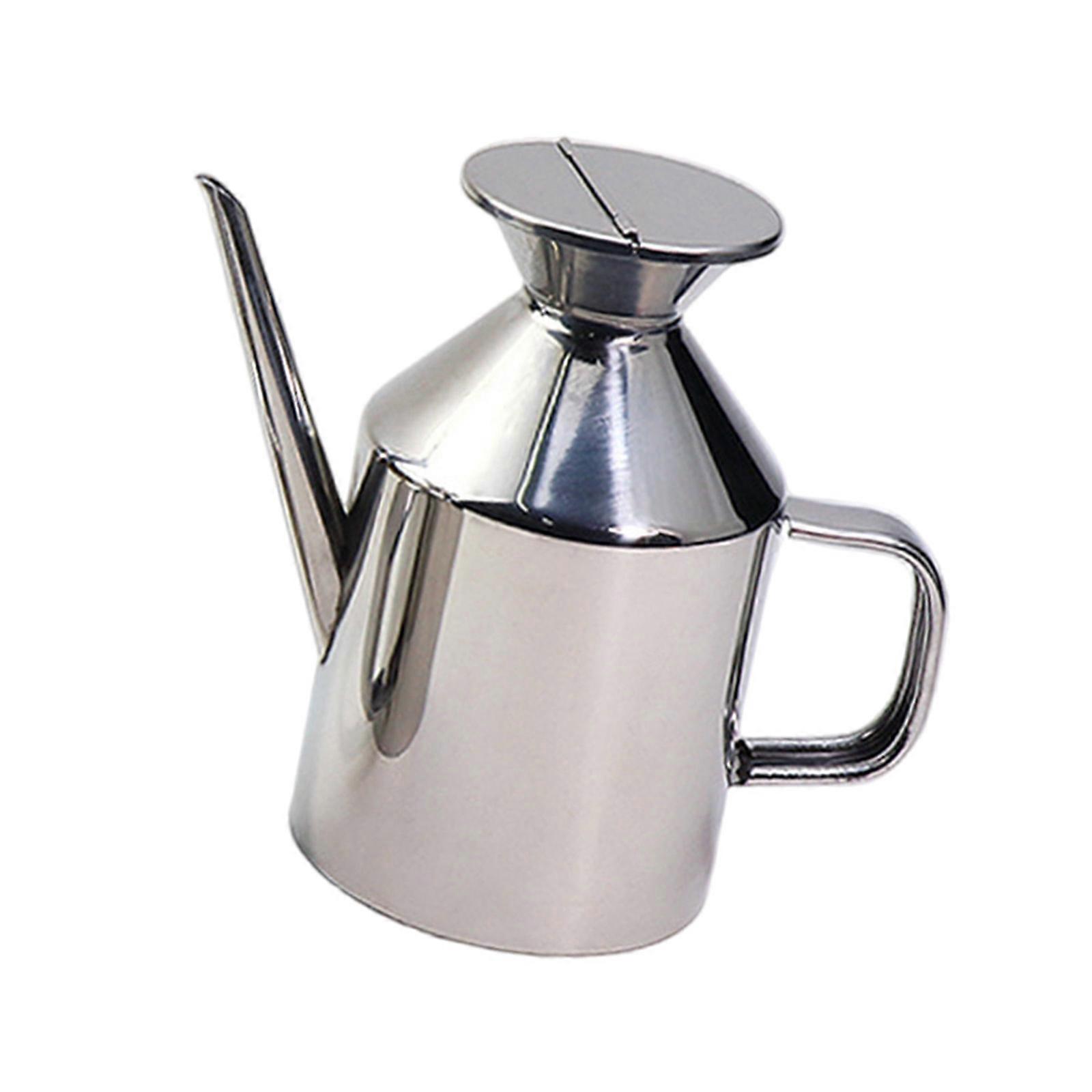 Nonrust Steel Oil Dispenser With Leak Proof Lid And Ergonomic Handle For Precise Pouring In Kitchens Cooking Multicolor
