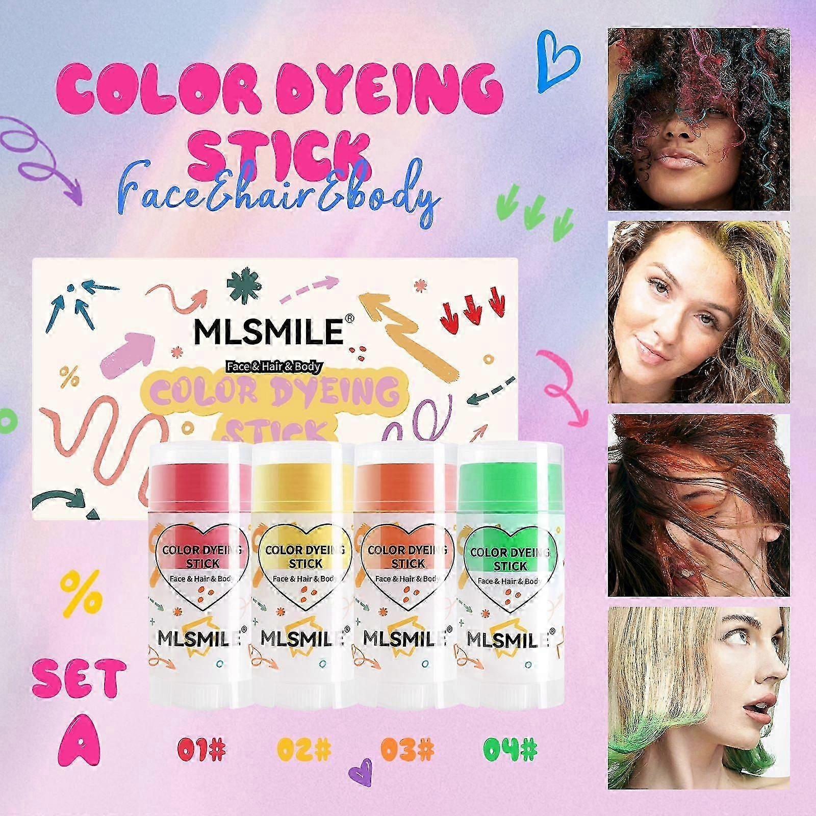 Disposable Color Dyeing Stick for Face Hair Body, Functional Pearlescent Eyeshadow Sport Face Painting Stick, Waterproof Highly Pigmented for for Hall