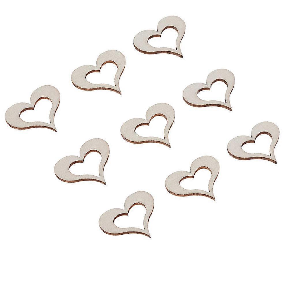 50pcs Wooden Hollow Heart DIY Craft Embellishments for Wedding Table Decoration