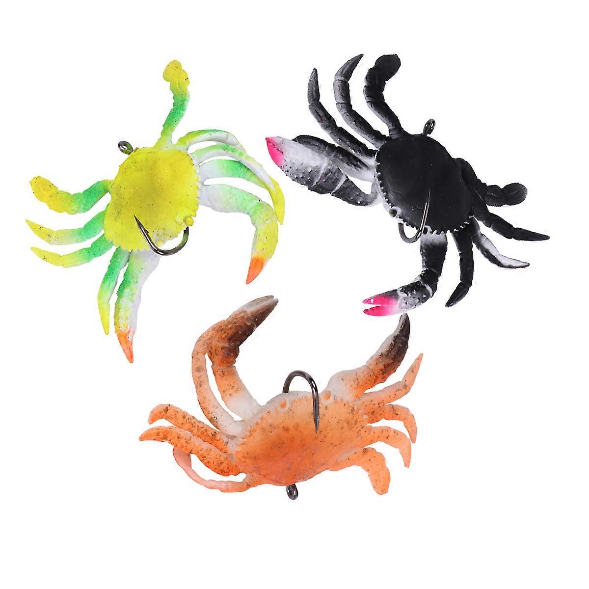3D Simulation Crab Lure Baits for Fishing Use Made of Durable PVC Assorted Color Lightweight and