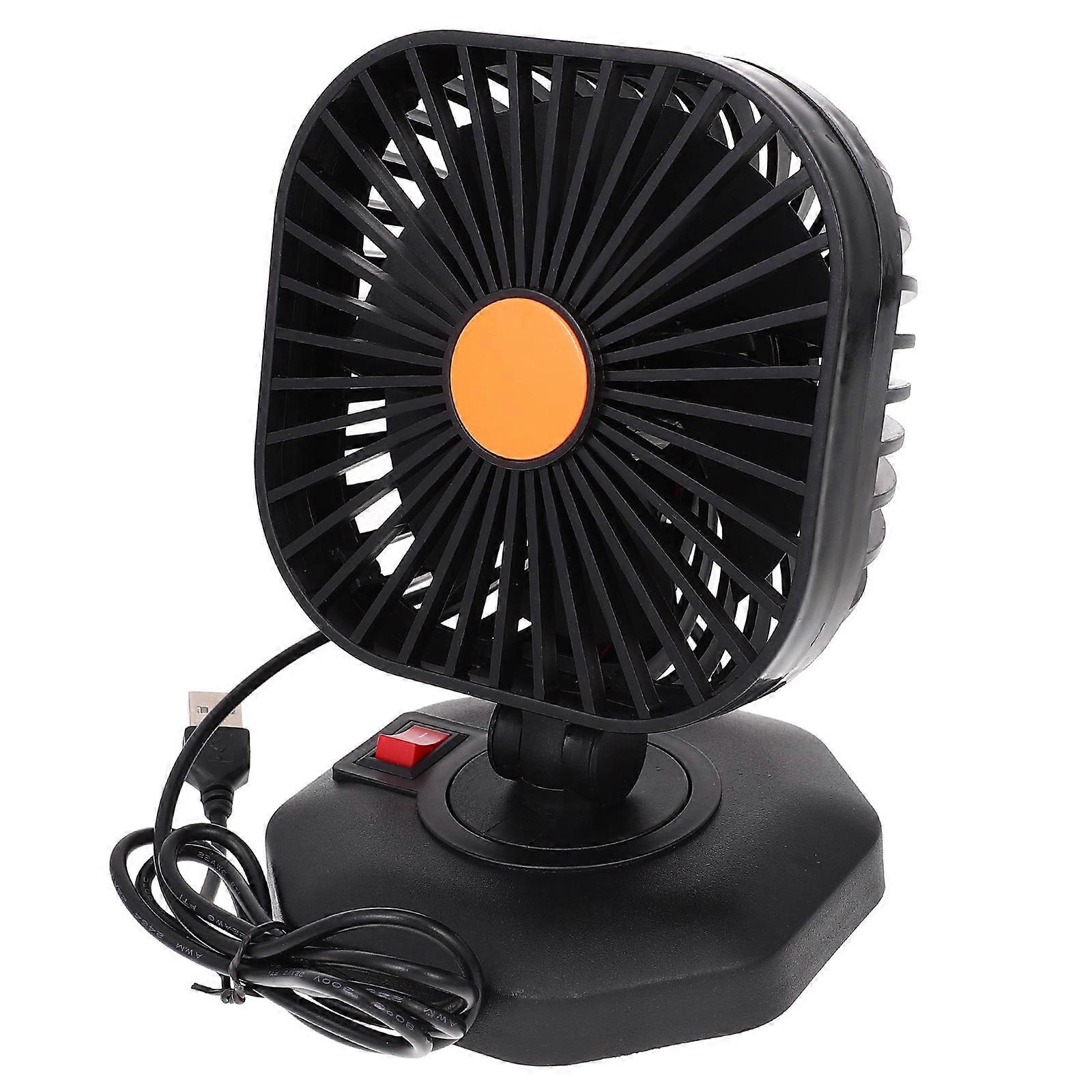 Portable Black Car Desktop Fan for Outdoor Use Made of Durable ABS Lightweight Design 12V 5 Inch