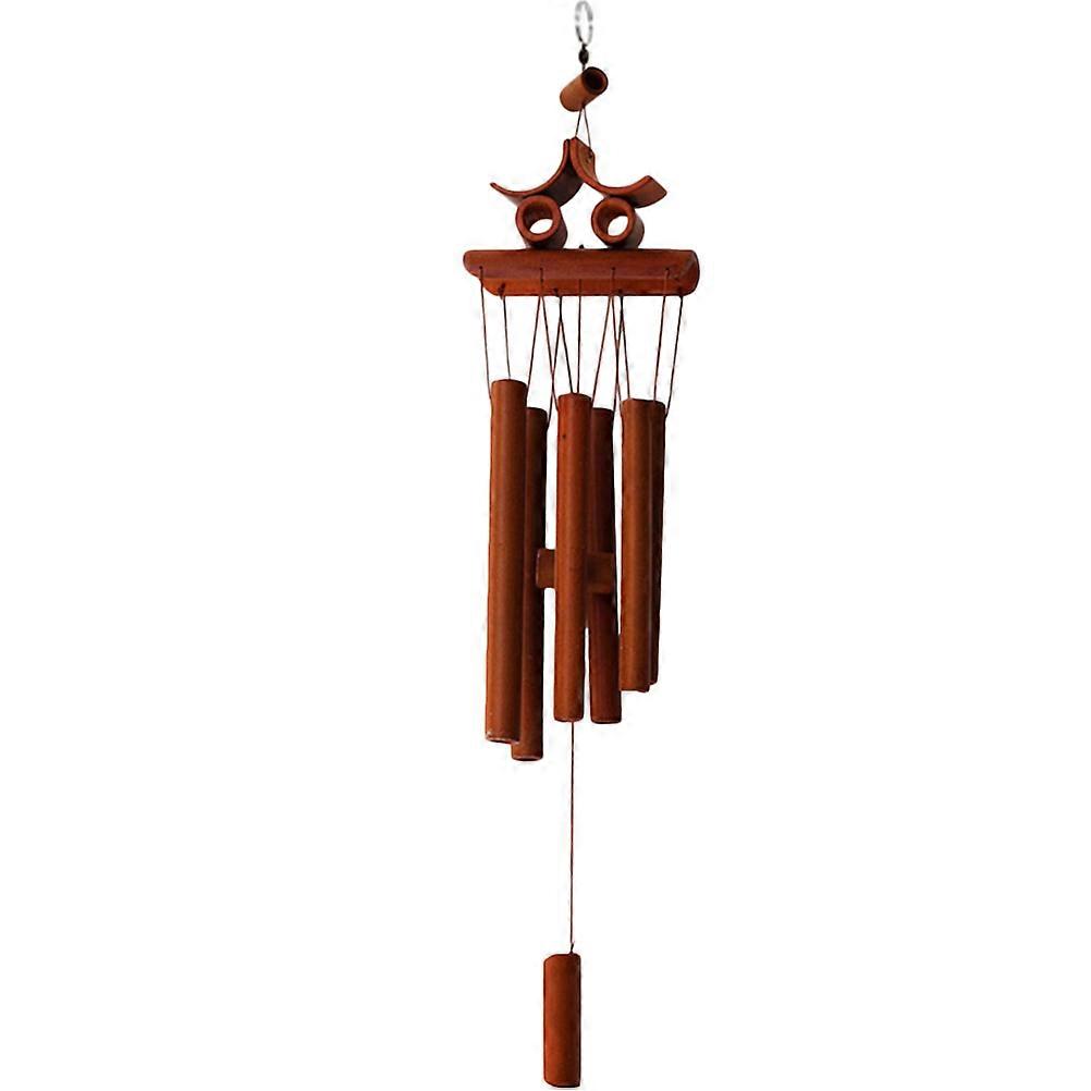 Bamboo Wind Chime Decorative Outdoor Chimes for Porch Garden – Retro Style Deep Tone Sound Home Office Decor