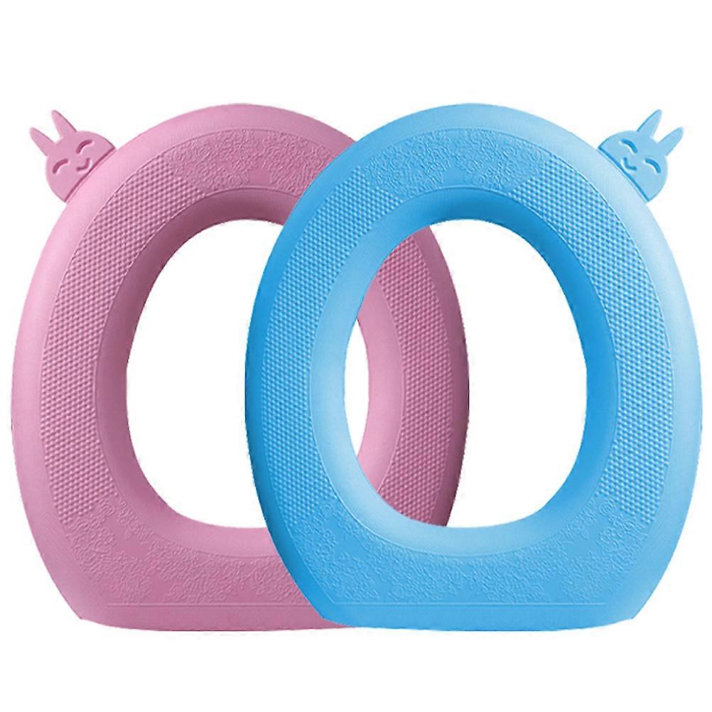 2pcs Eva Toilet Seat Cushions Reusable Comfortable Bathroom Mat Easy Clean Lightweight Design Protective Pads For Home Use