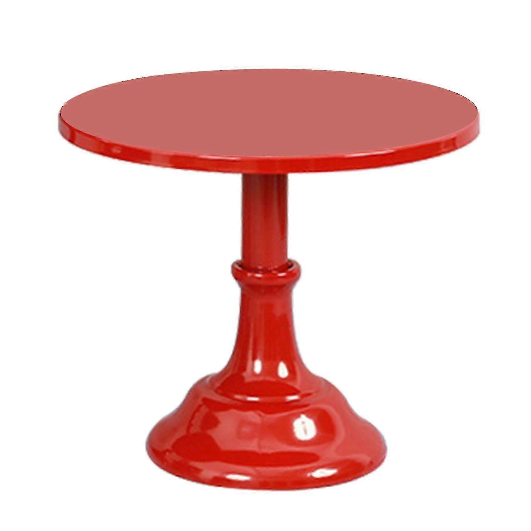 معدن الحديد كعكة الوقوف جولة الركيزة حامل الحلوى كب كيك عرض الرف خبز لعيد ميلاد حفل زفاف (أحمر M) SZRH AJ