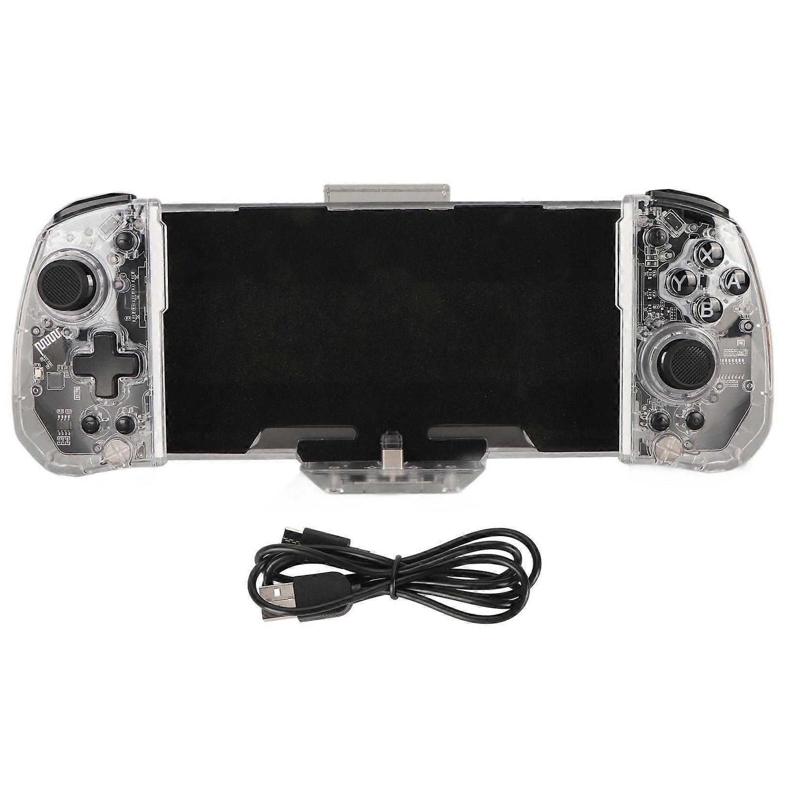 RGB Crystal Handheld Controller Grip for Switch OLED with Turbo and Macro Features