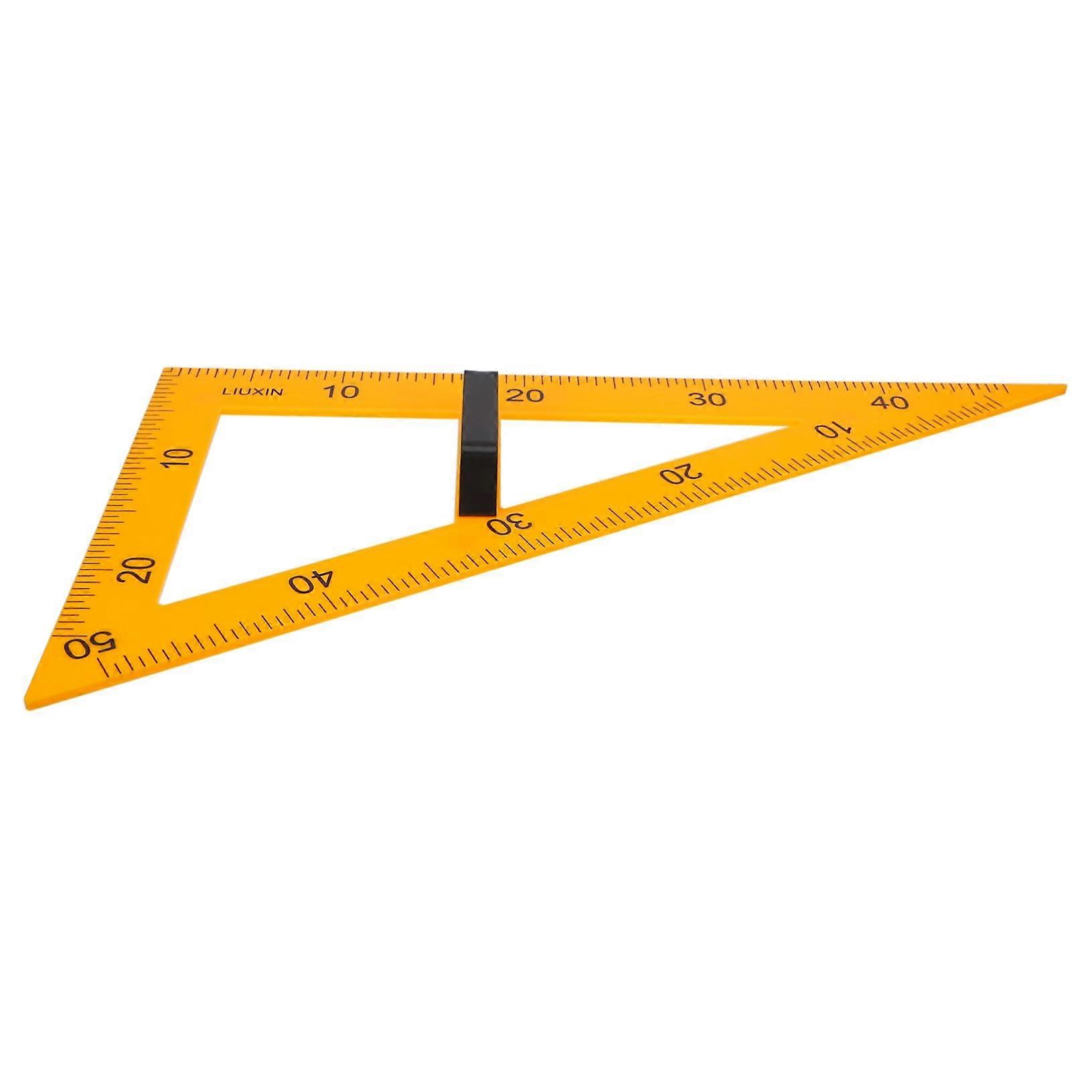 Magnetic Triangle Ruler Set for Teachers - Yellow Geometry Tool with Removable Grip for Math and Science Classrooms
