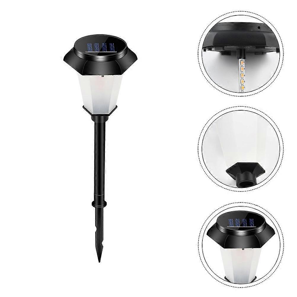Solar Lamp for Outdoor Use Durable ABS Black Night Light with Good Water Resistance 1Pc
