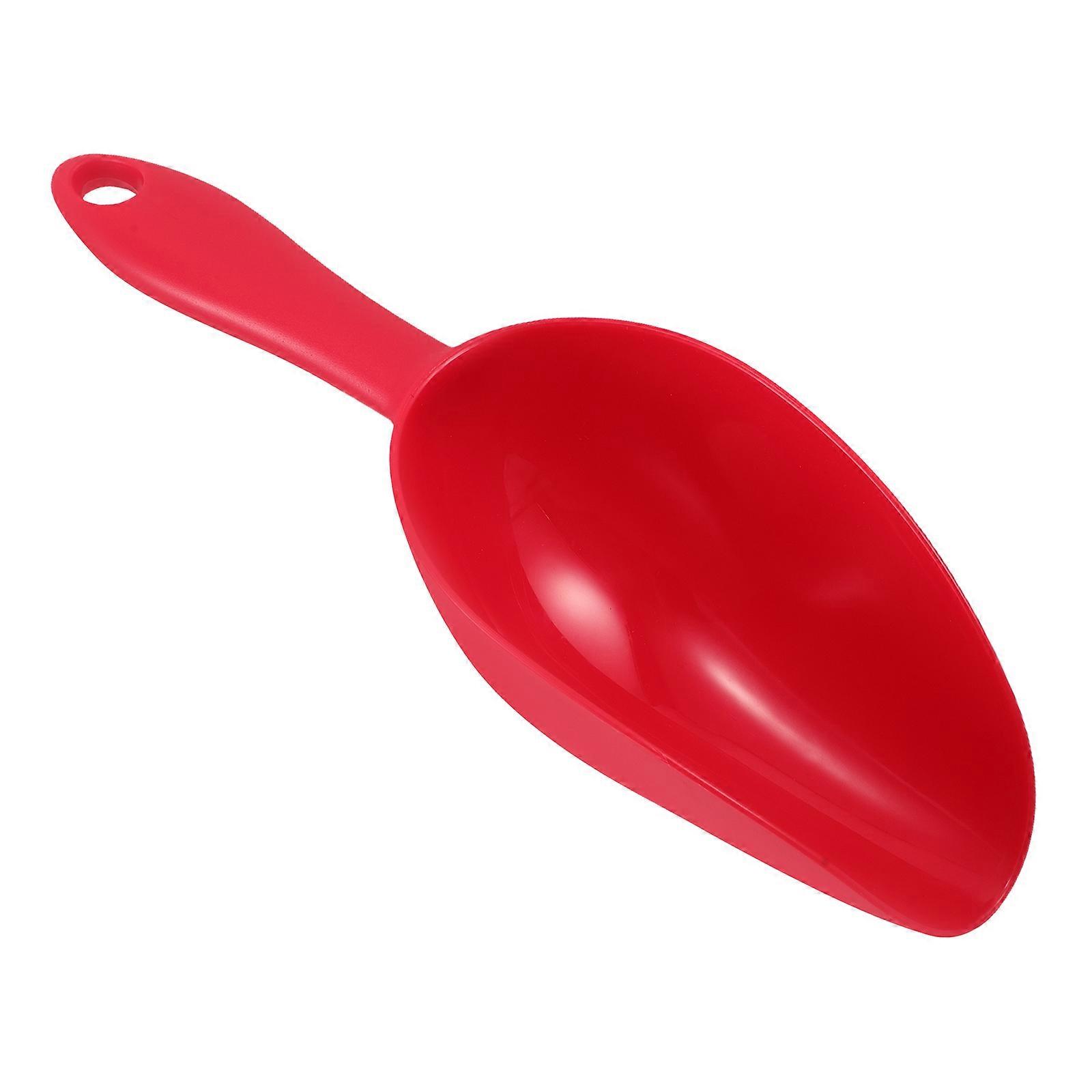 Red Plastic Scoop with Ergonomic Handle for Flour, Dry Foods, Coffee Beans and Pet Food – PP Material Kitchen Scoop for Canisters and Bar Use